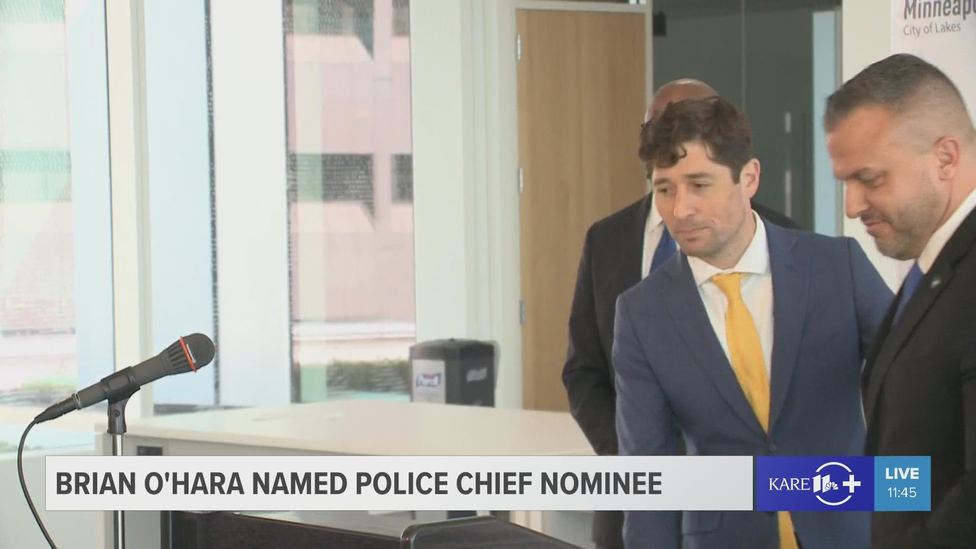 After a comprehensive 6-month search Minneapolis Mayor Jacob Frey has nominated Brian O'Hara, current deputy mayor in Newark, as his new police chief.