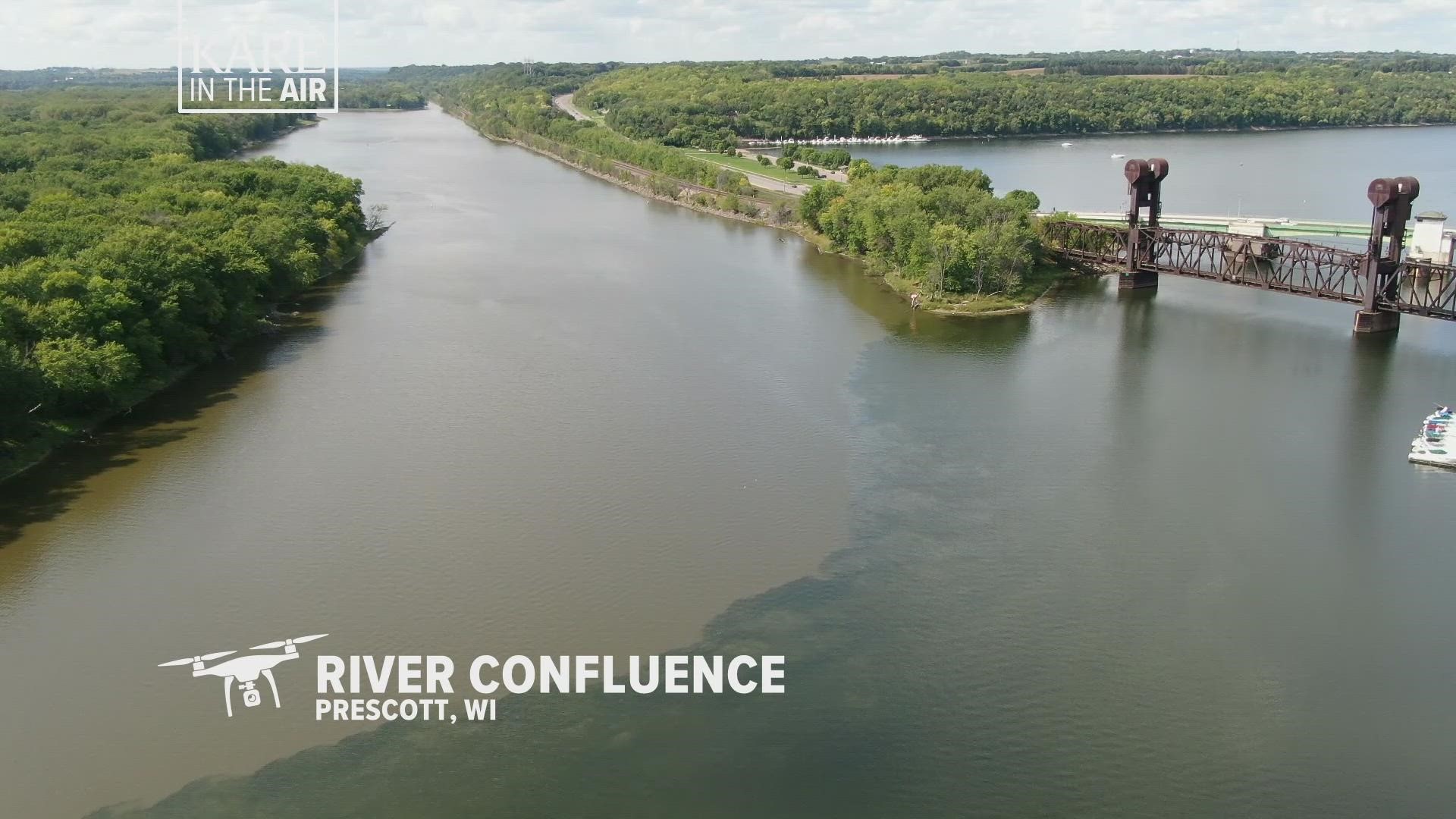 This installment of our drone series KARE in the Air takes us to where the Mississippi joins up with the St. Croix, for a stark look at the difference in the rivers.