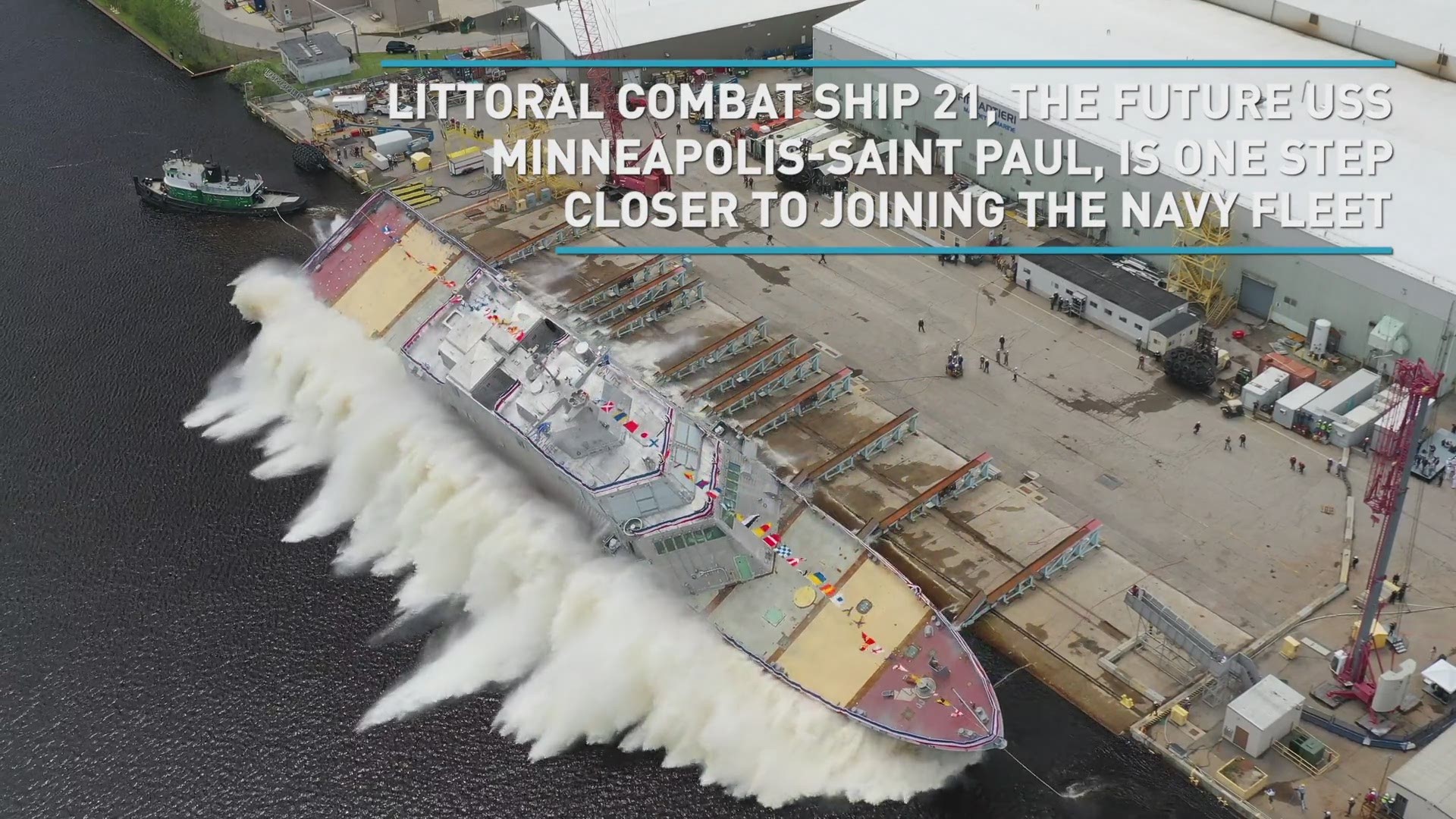 Video of the christening and launch of USS Minneapolis St. Paul.