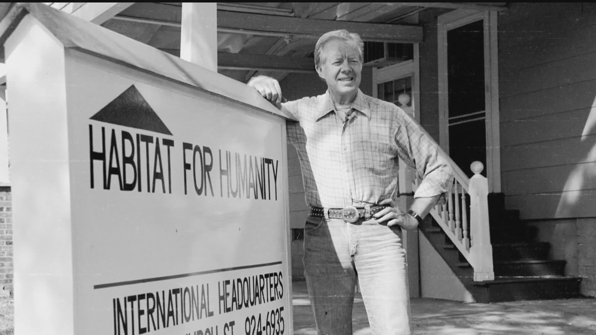 Even into his 90s, former president Jimmy Carter was on the ground, helping build homes.
