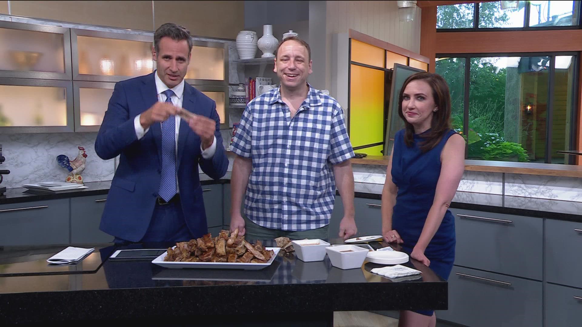 Joey Chestnut was in the studio this morning ahead of the Rib Fest in Prior Lake.