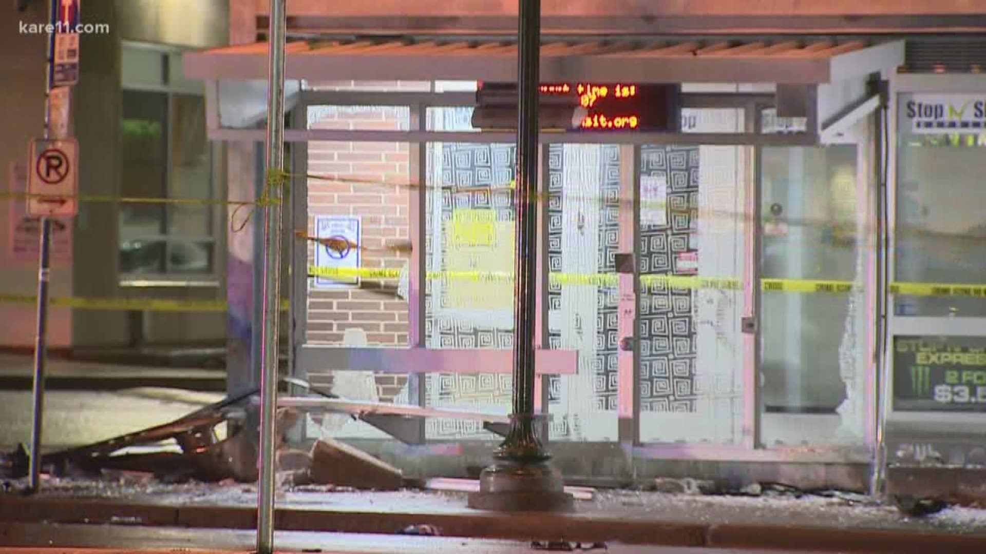 Officials are investigating what caused a man to crash his SUV into a bus shelter on East Lake Street Sunday night. https://kare11.tv/30xXoxF
