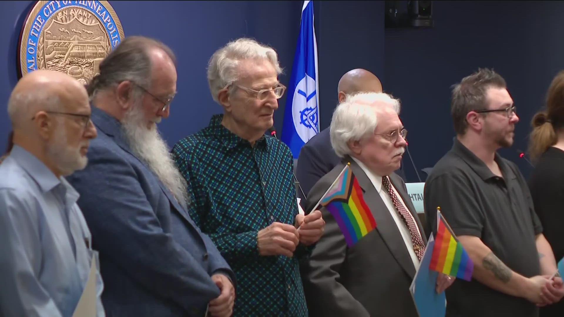 The Minneapolis City Council gathered with LGBTQ+ advocates Thursday to celebrate the 50th anniversary of the 1974 Gay Civil Rights Ordinance.