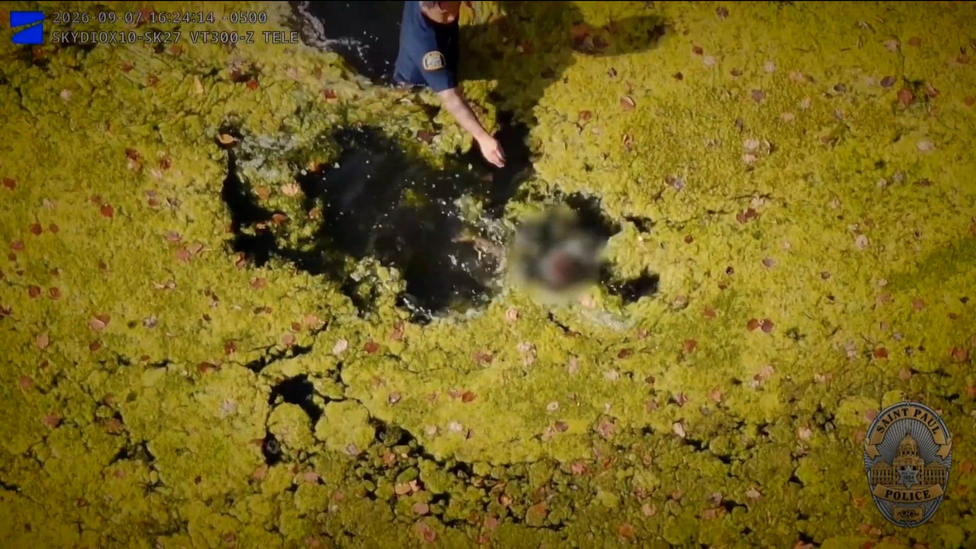 St Paul police recount drone-assisted pond rescue