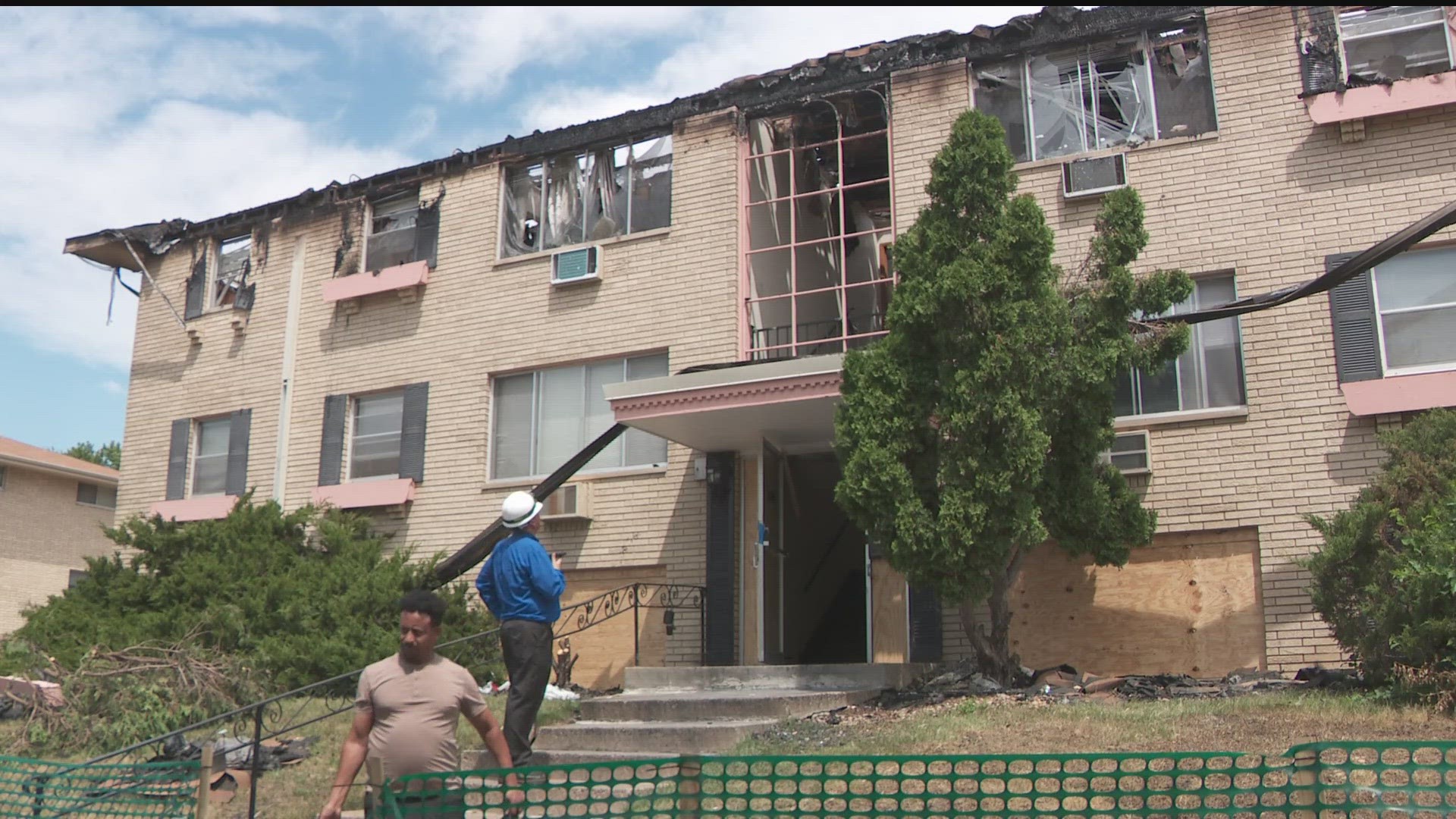 The apartment that housed around 40 people caught on fire after fireworks use, authorities say.