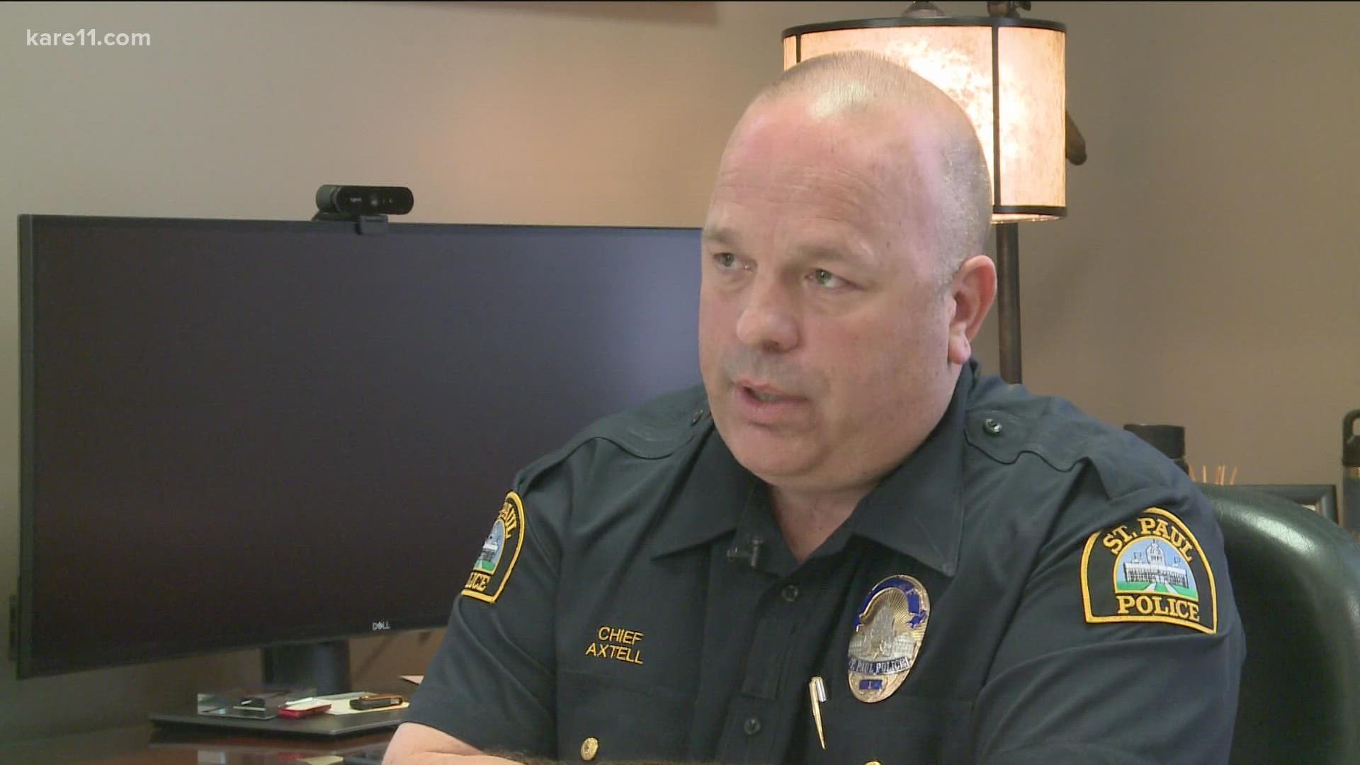 Chief Todd Axtell says the common denominator in shootings like Saturday's is that the gunmen already are prohibited from carrying firearms.