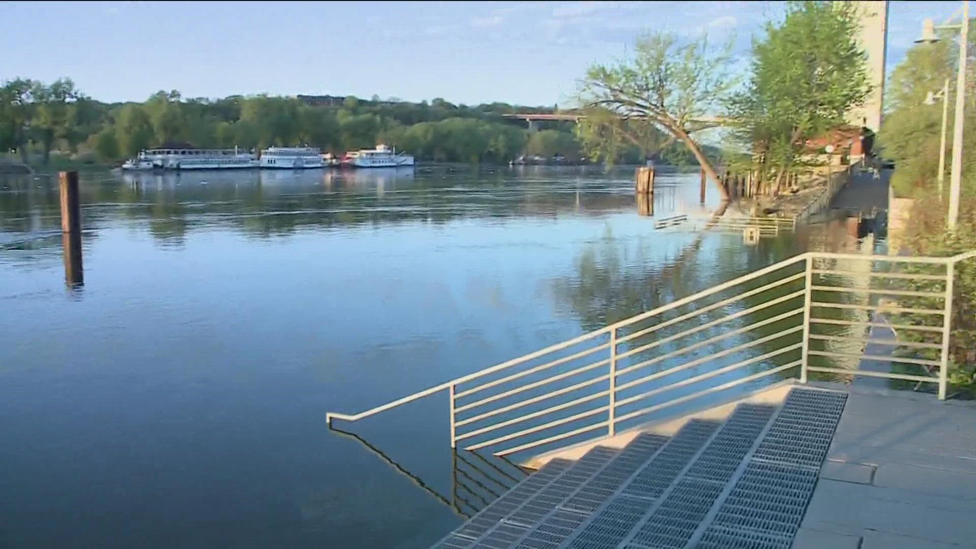 Rising water from the river may change the look of your commute on Monday.