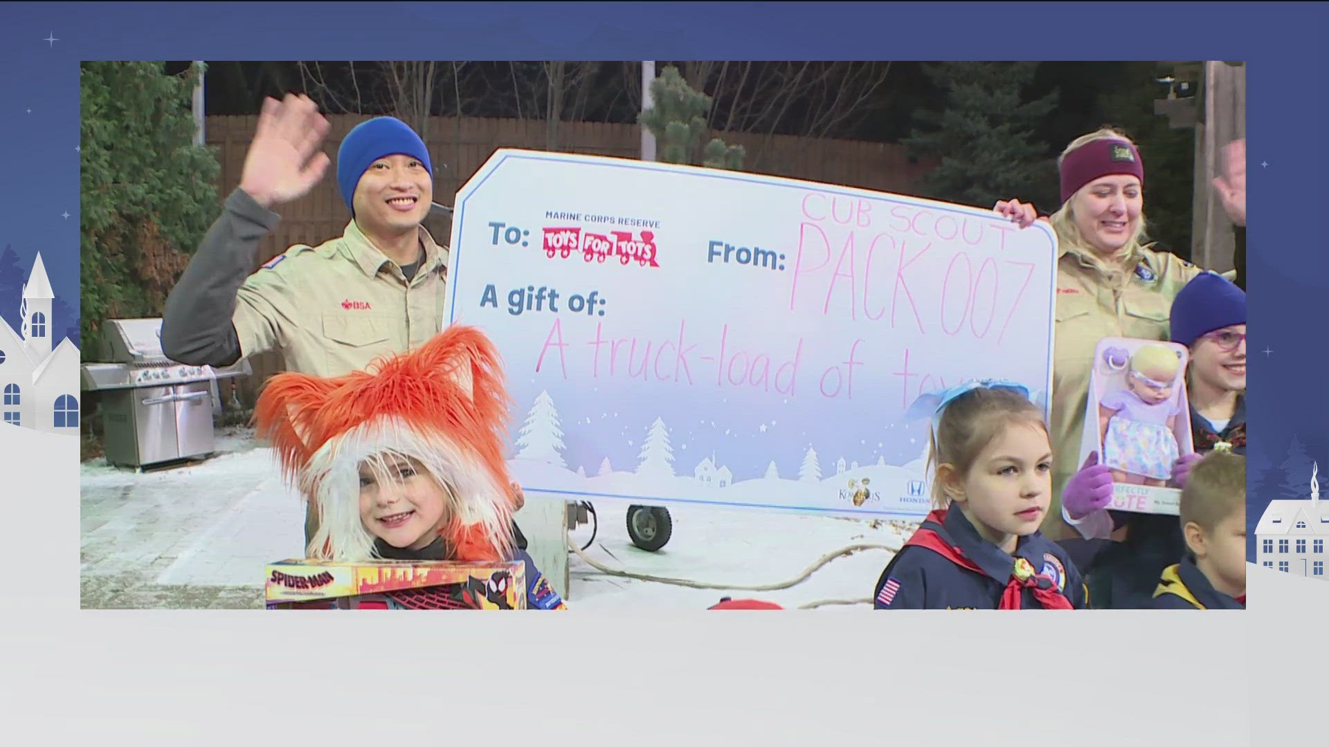 If you'd like to help the Marines reach their goal, you can drop off a new, unwrapped toy at the KARE 11 studio in Golden Valley now through Dec. 18.