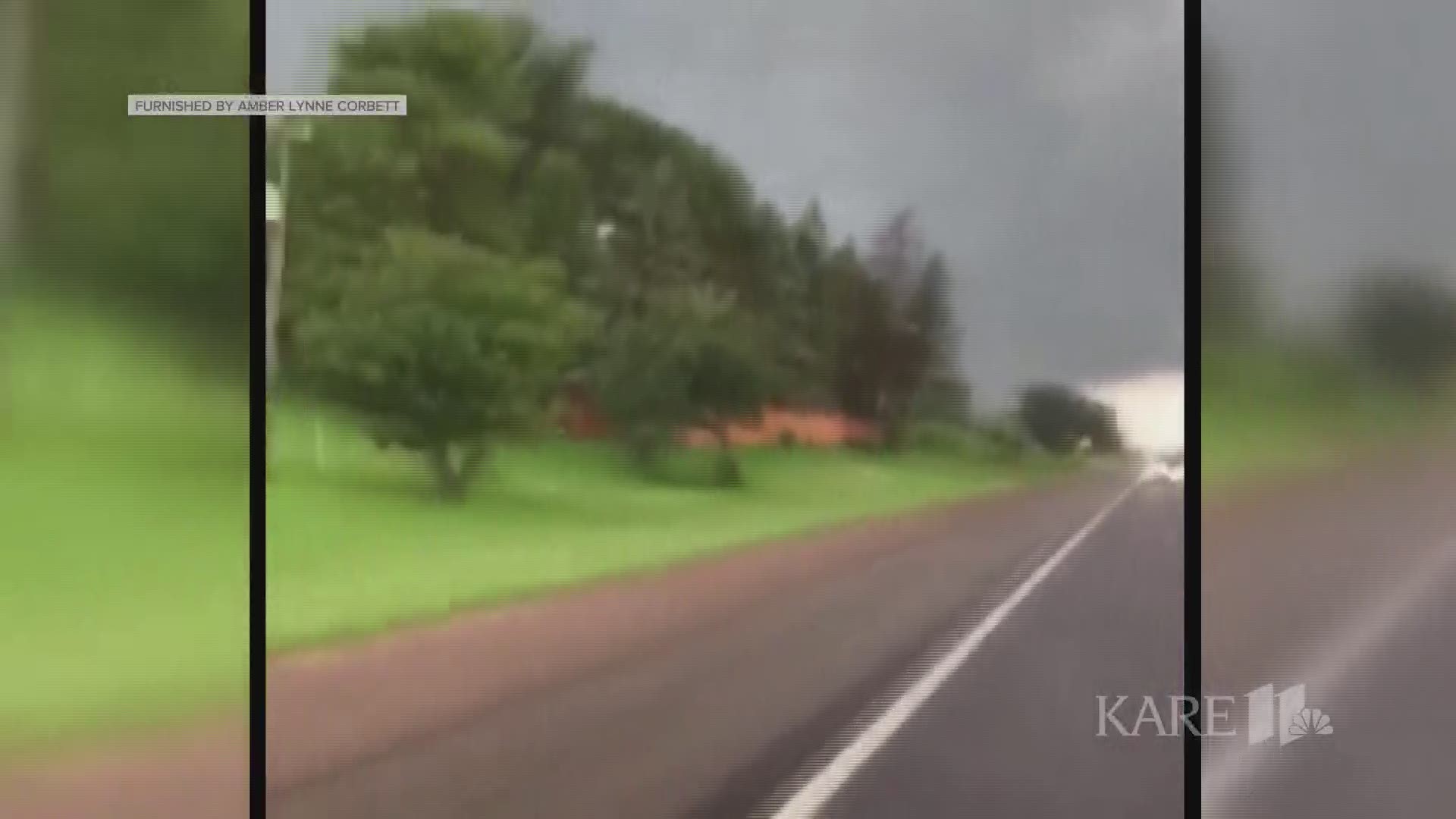 Amber Lynne Corbett shot this video from Silver Lake, Minnesota during a Tornado Warning on Sunday.
