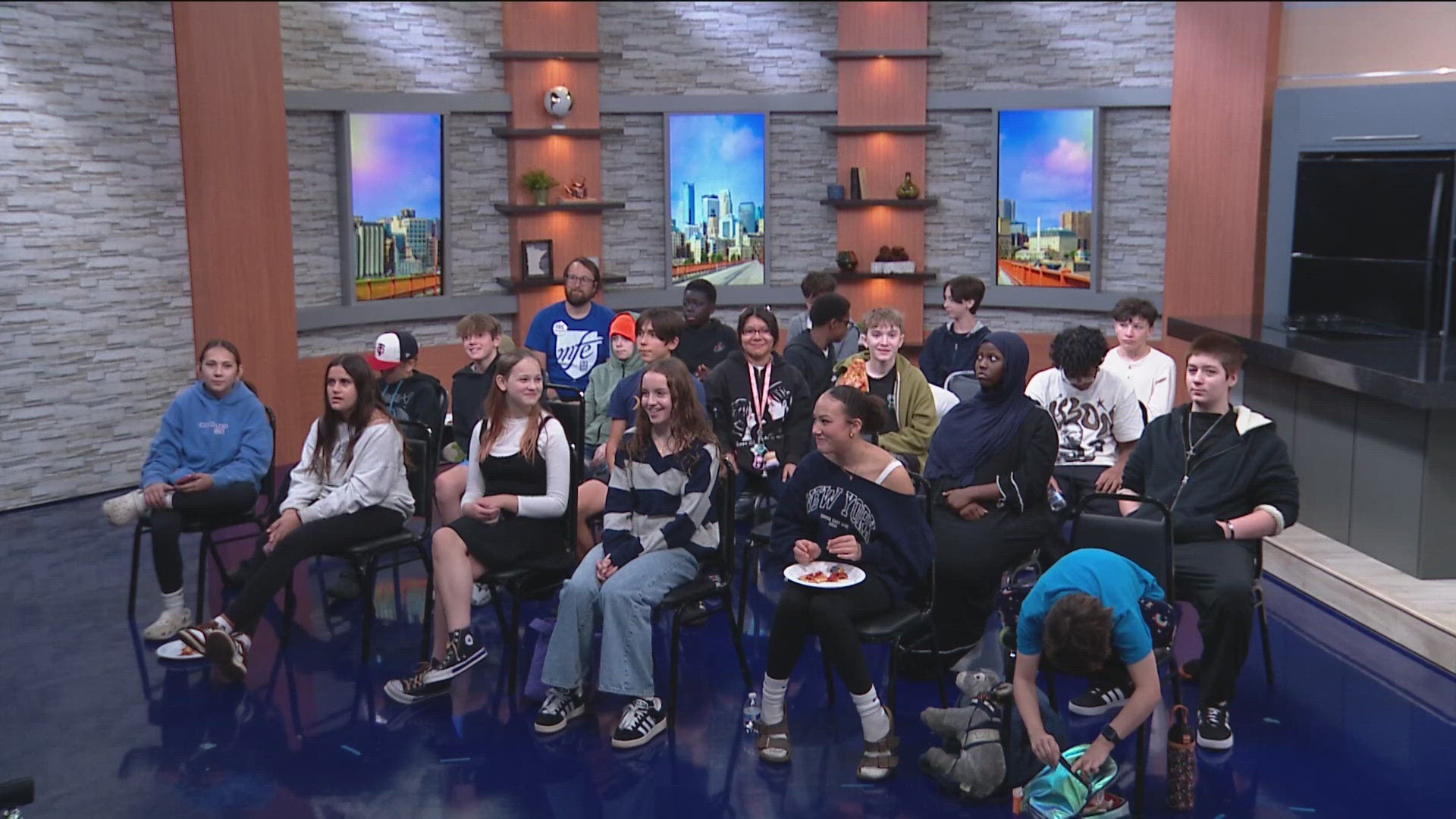 The group toured KARE 11 to learn about news careers.