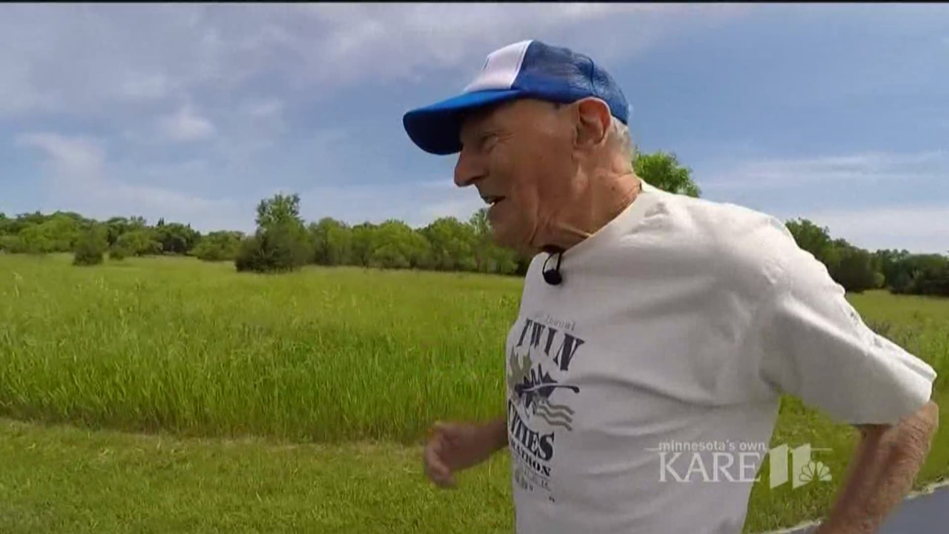 At 92, roughly four times a week Keston drives himself to the trail, then runs three to four miles, slowing periodically to catch his breath, before soldiering on. http://kare11.tv/2uGJoC2
