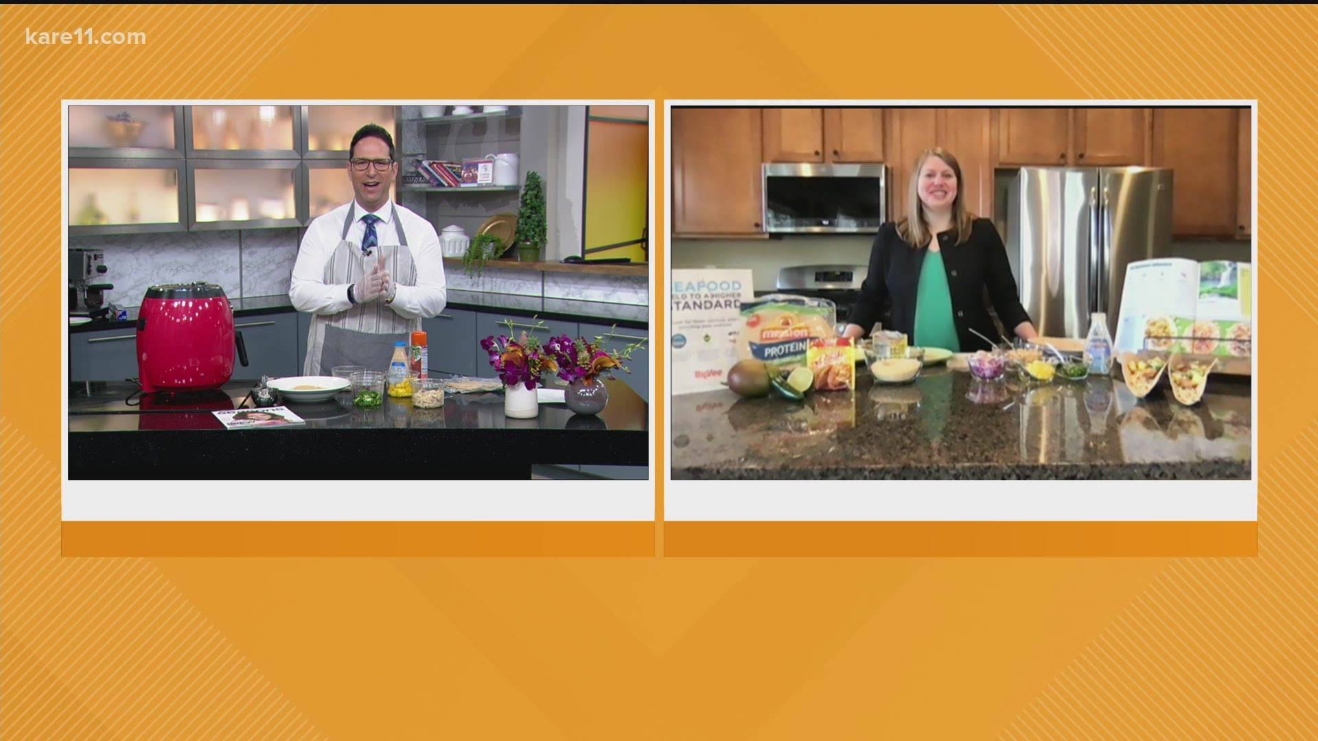 Hy-Vee's registered dietician demonstrates how to mix up taco night with air fryer tilapia tacos.