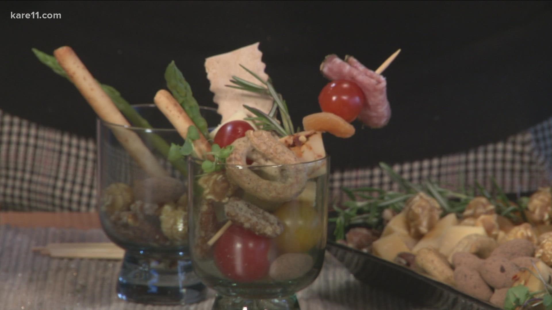 With the holiday season here, charcuterie cups give guests to graze on the move during parties.