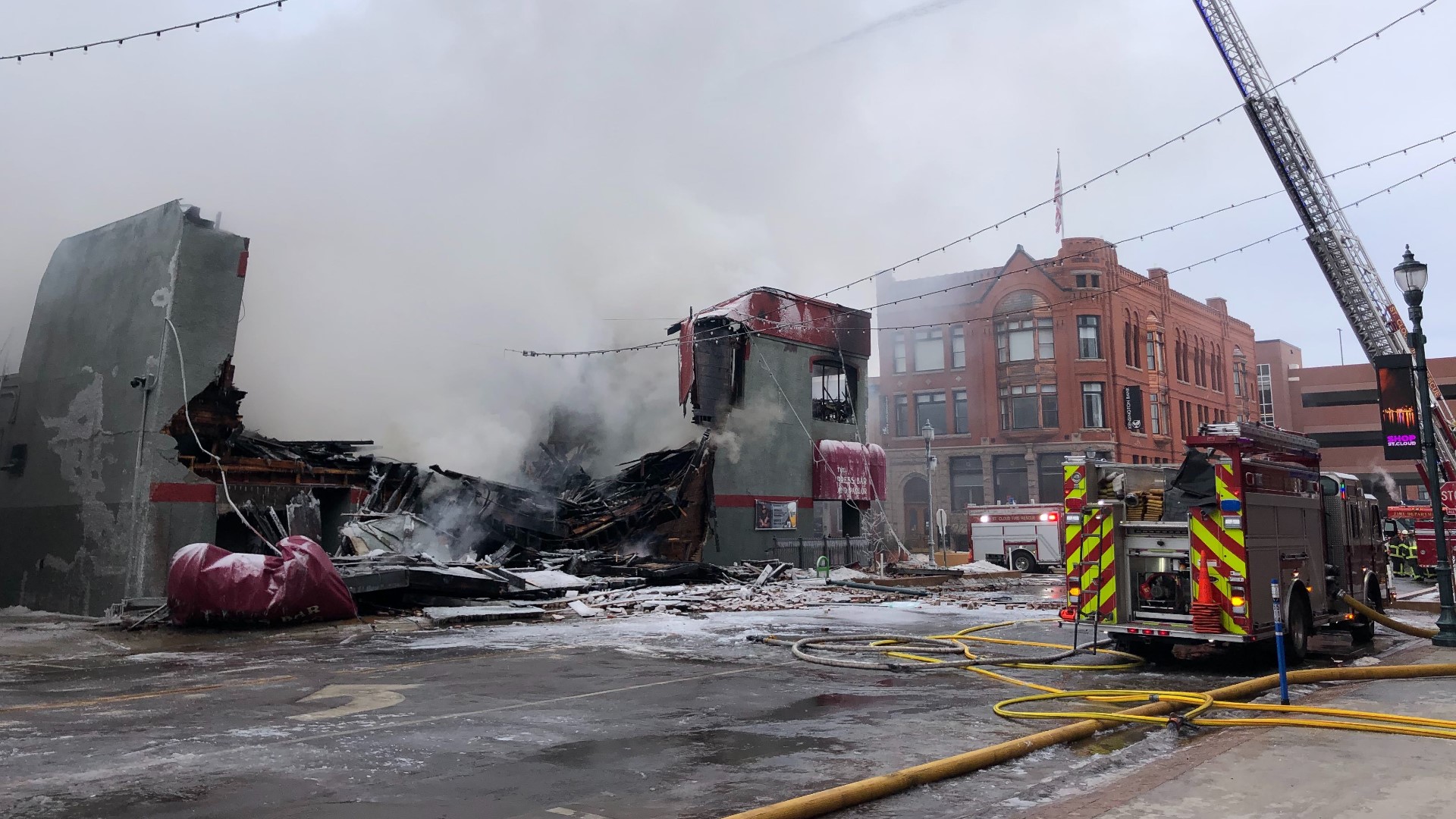 The Press Bar and Parlor in St. Cloud is a "total loss" after an early morning fire on Monday.