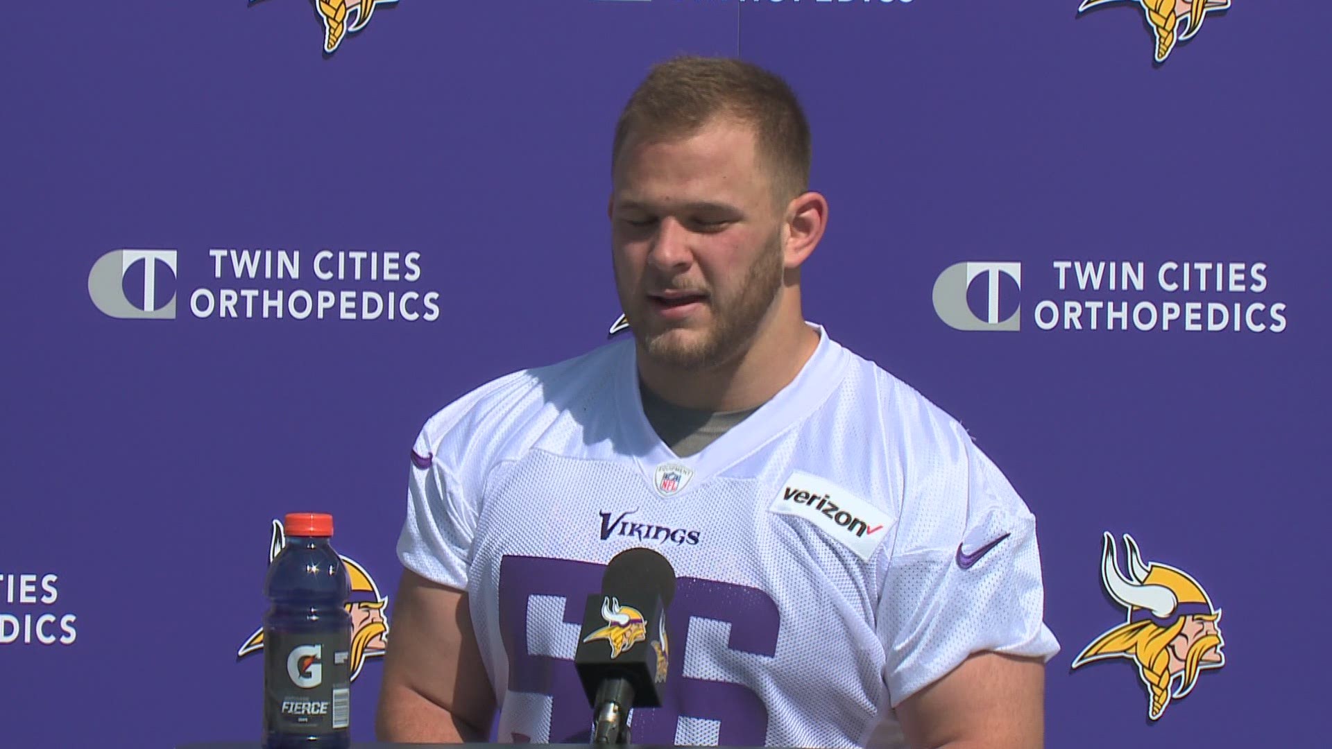 Bradbury willing to play several positions on the line for the Vikings.