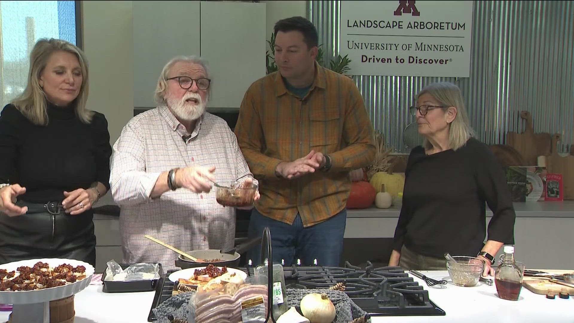 Bobby and Phyllis Jensen share a recipe on the live cooking show at the Minnesota Landscape Arboretum.