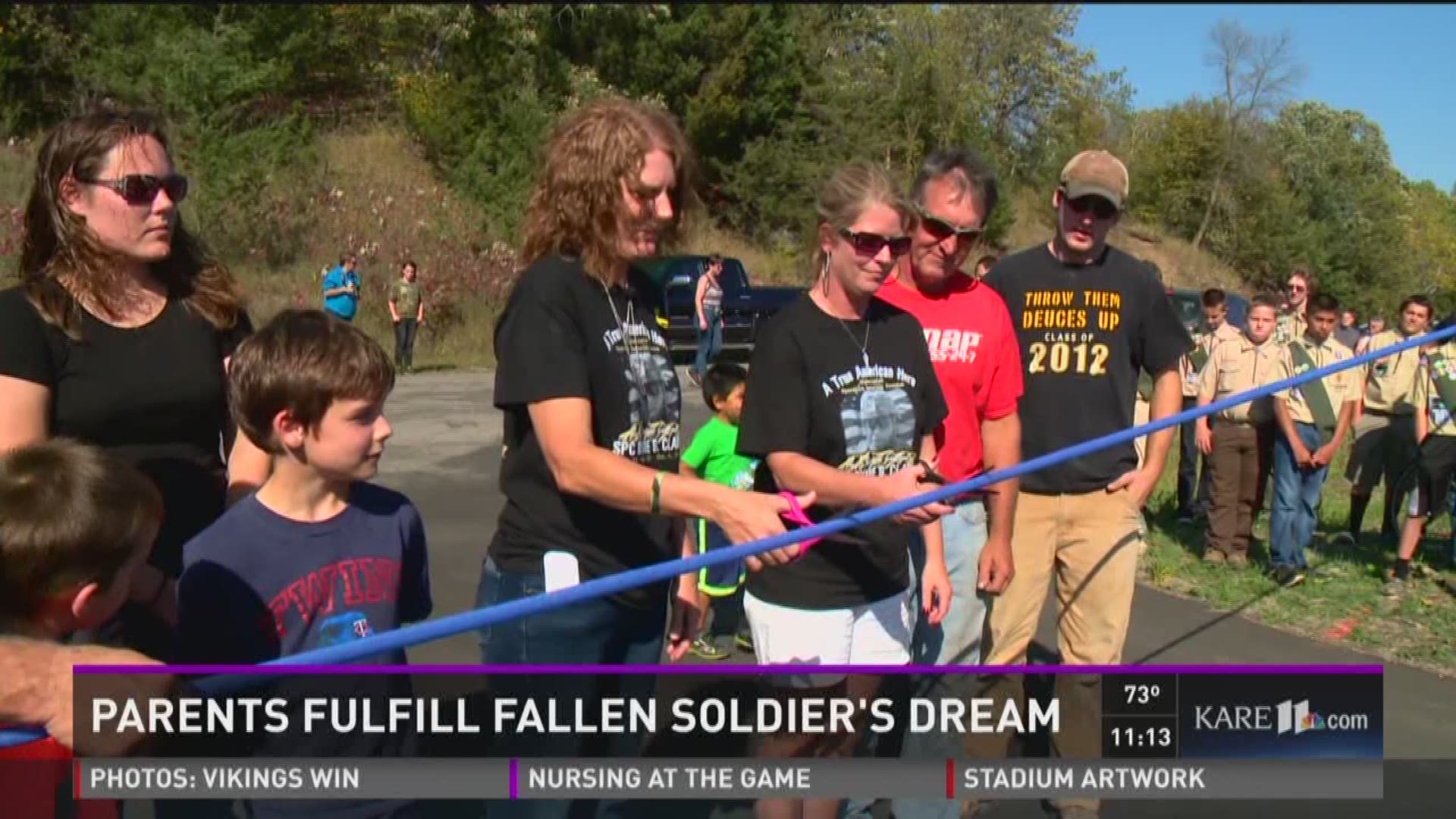 Parents fulfill fallen soldier's dream to create a safe area for people using Glacier trail.