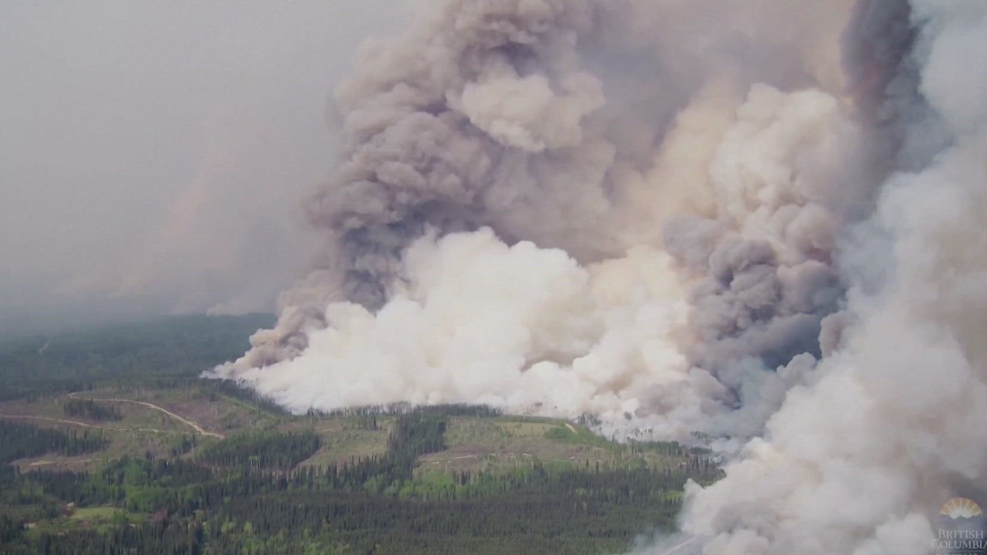 Wildfire burning near Spice Lake in BWCAW canoe country