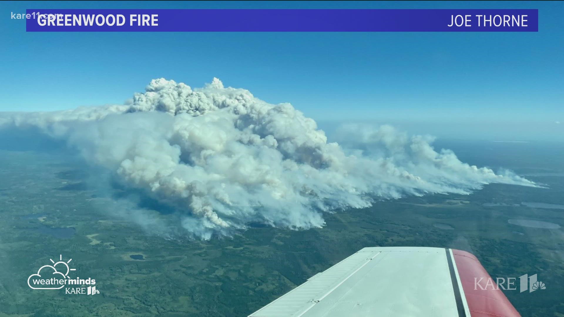 The smoke and heat being generated by the northeastern Minnesota wildfire rose into the sky Tuesday, creating a unique weather system.