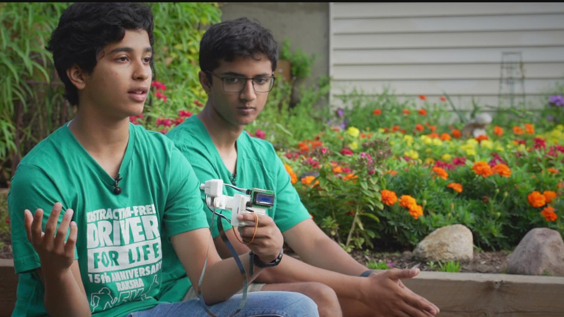 The students have the best reply for how they spent their summer: They invented a device to help curb distracted drivers.