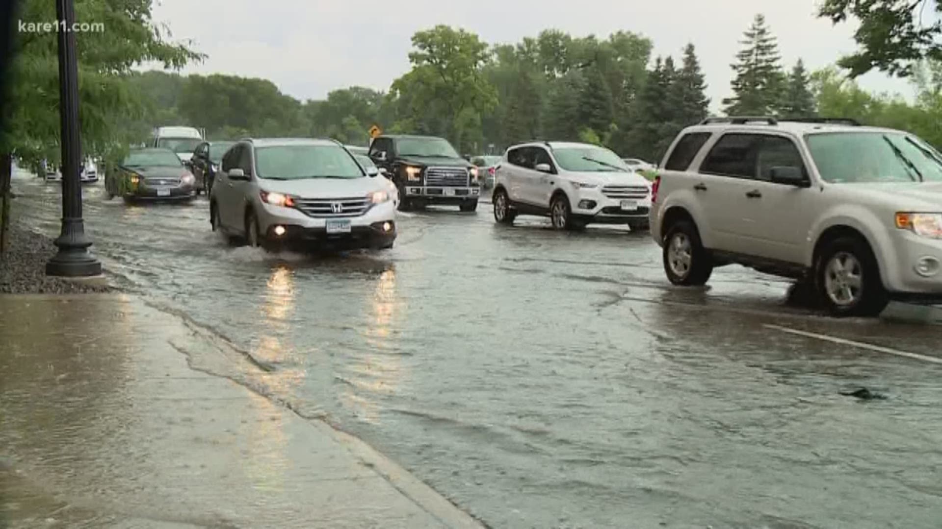On Tuesday, about two inches of rain fell in Minneapolis in just 90 minutes, causing flash flooding in neighborhoods across the city.