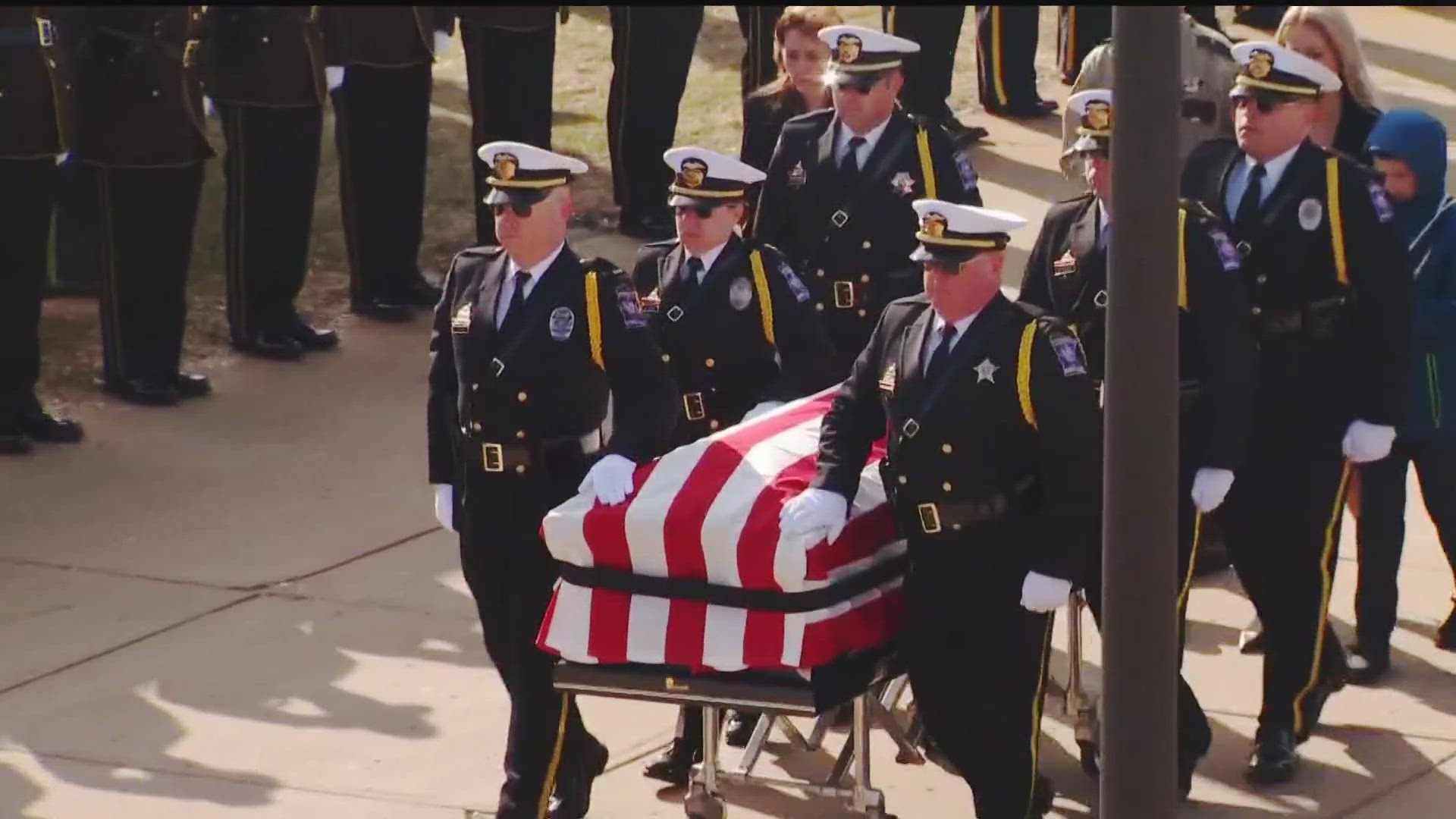 Pope County Deputy Josh Owen was remembered in a funeral service in Glenwood, Minnesota on Saturday, April 22.