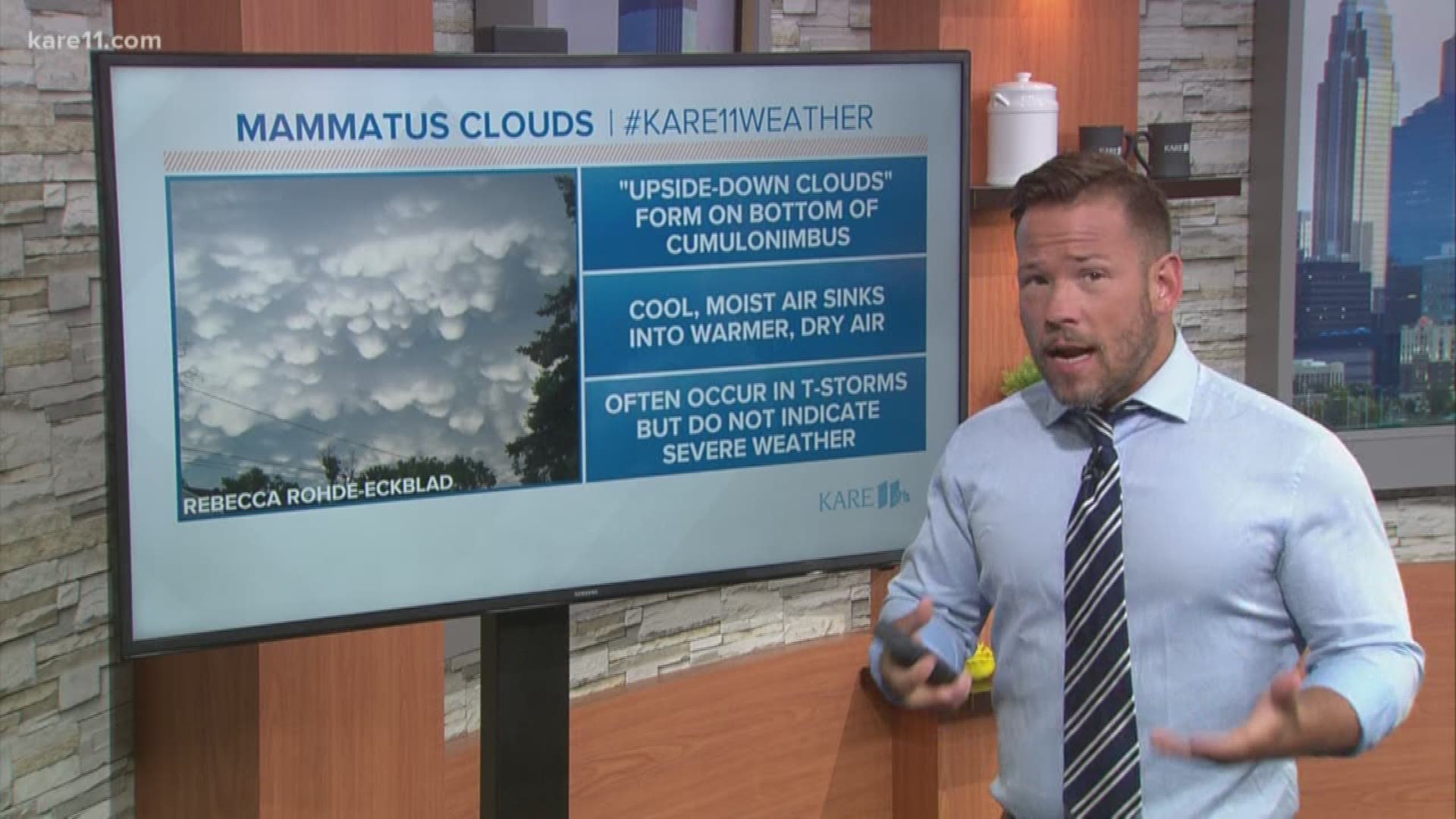 KARE 11 viewers noticed some ominous clouds remaining in the sky after the storm passed through Monday night. Sven says they are called Mammatus Clouds, and explains how they form.