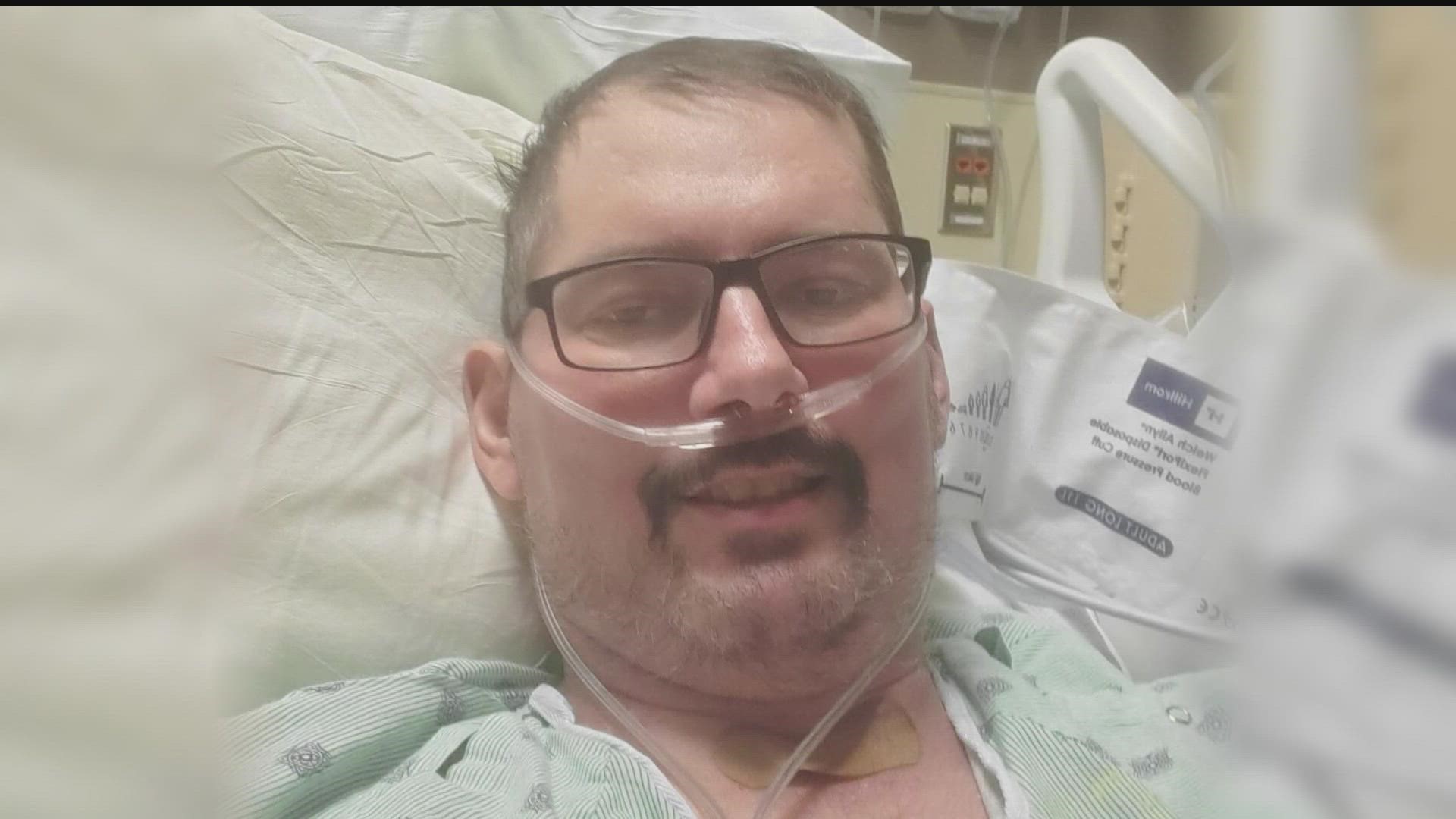 The former dairy farmer underwent two lung transplants after being connected to a ventilator.