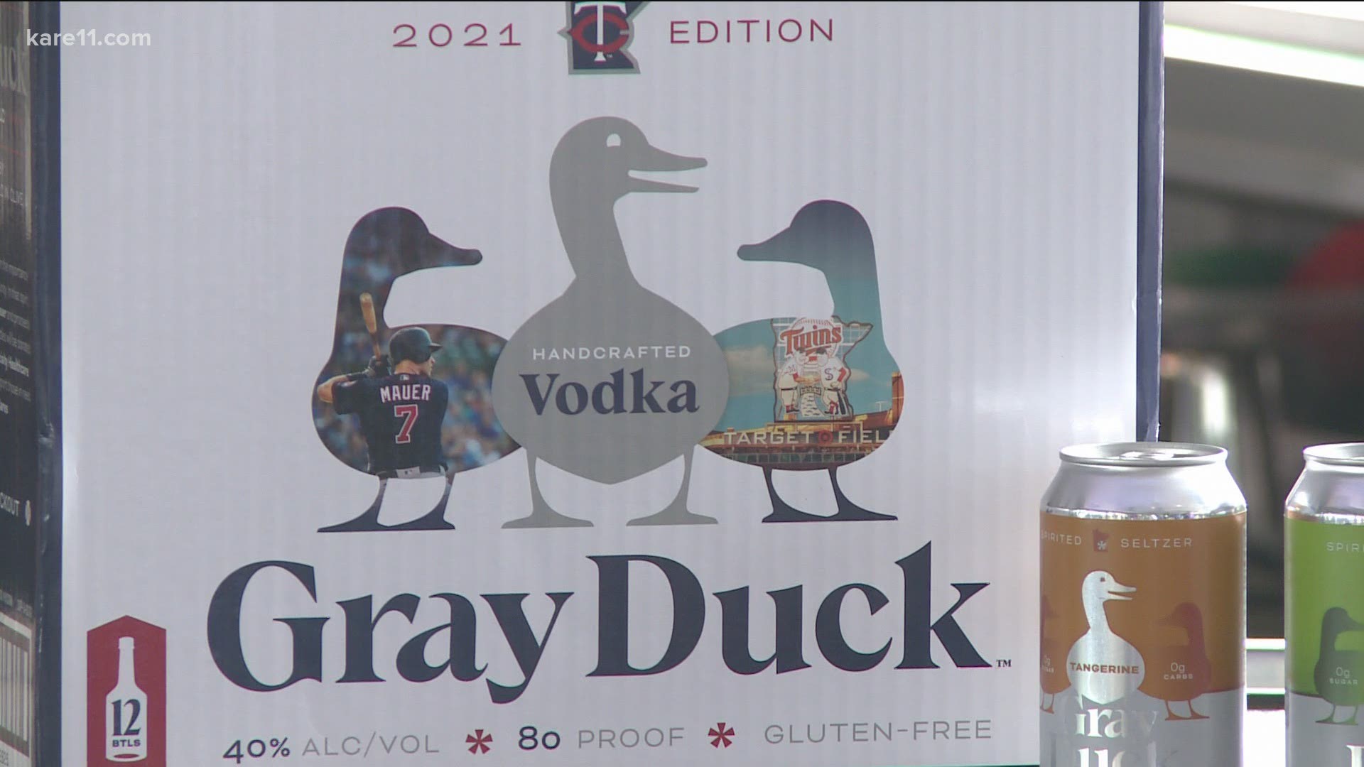 Joe Mauer and Chad Greenway helped unveil the new bottle on Wednesday at Target Field.