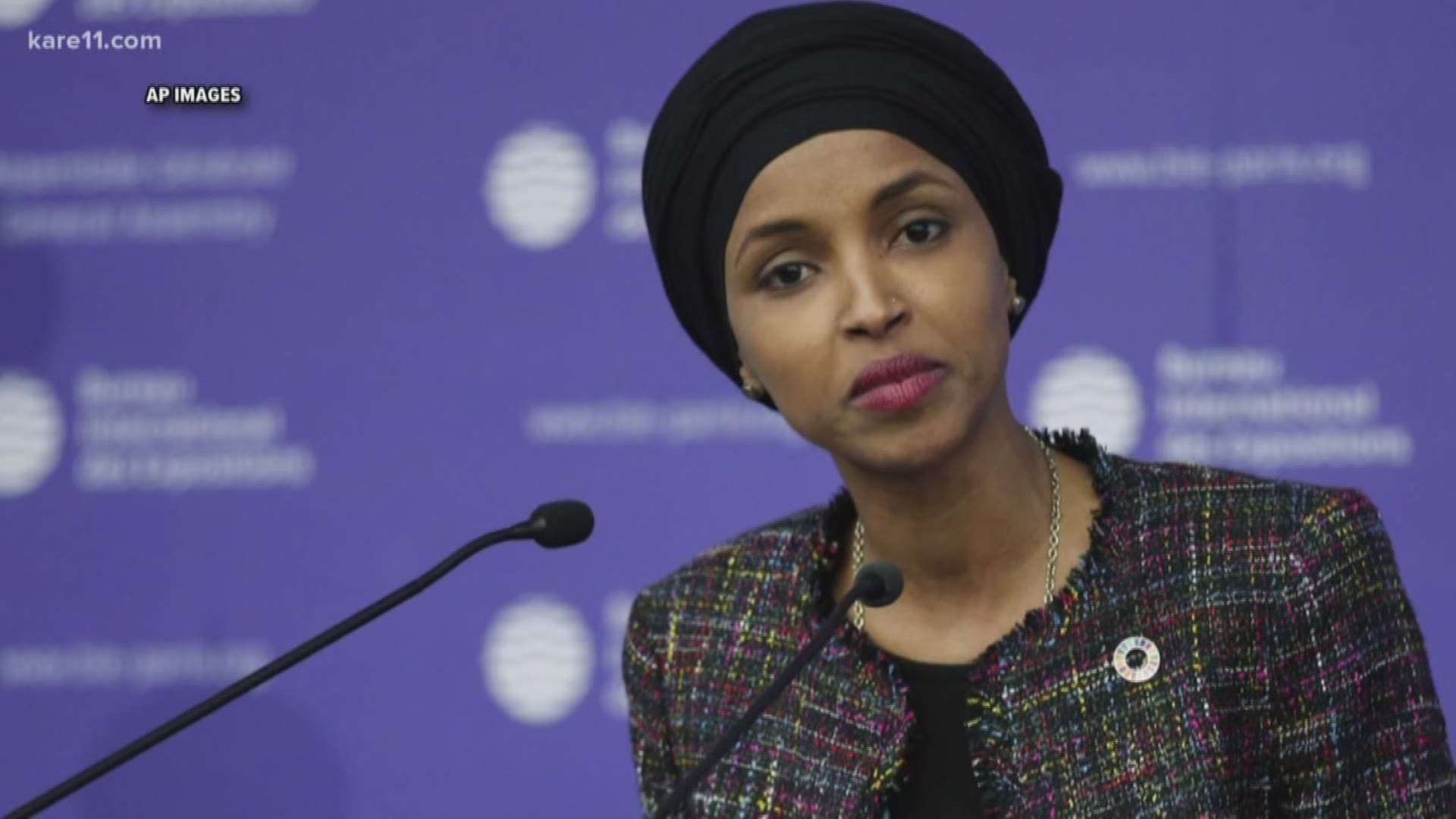 A display in the West Virginia statehouse tying Rep. Ilhan Omar to al-Qaida terrorists behind the attacks on Sept. 11, 2001, sparked a confrontation between Republican and Democratic lawmakers.