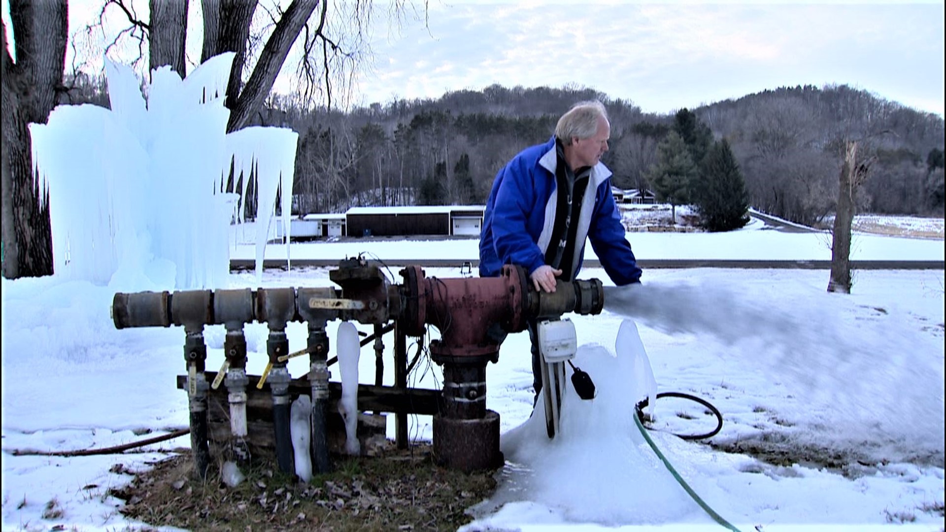 Plumber taps artesian well to create spectacular ice sculptures ...
