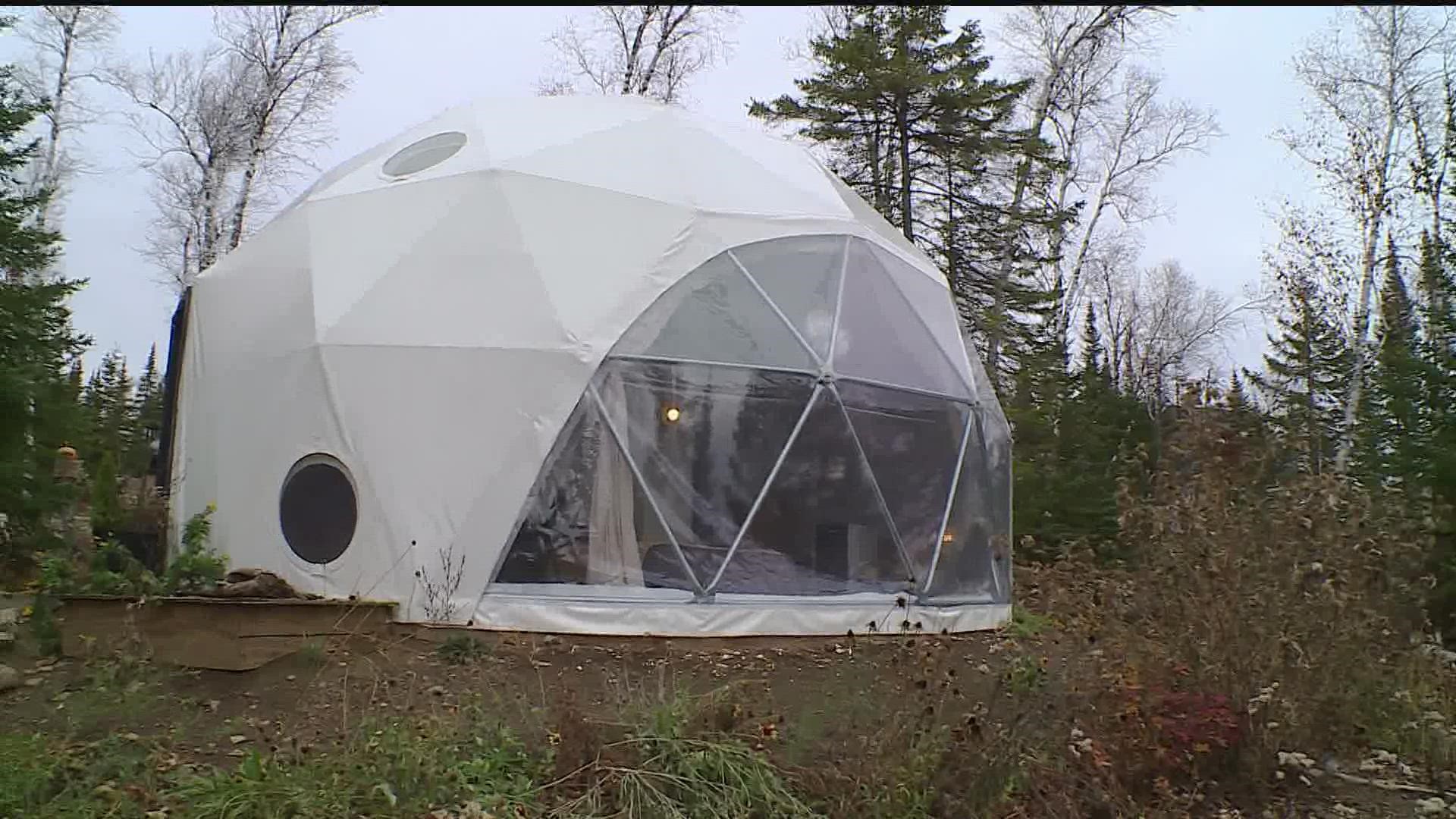 Geodomes give guests an outdoor experience with all the amenities of a high end hotel room.