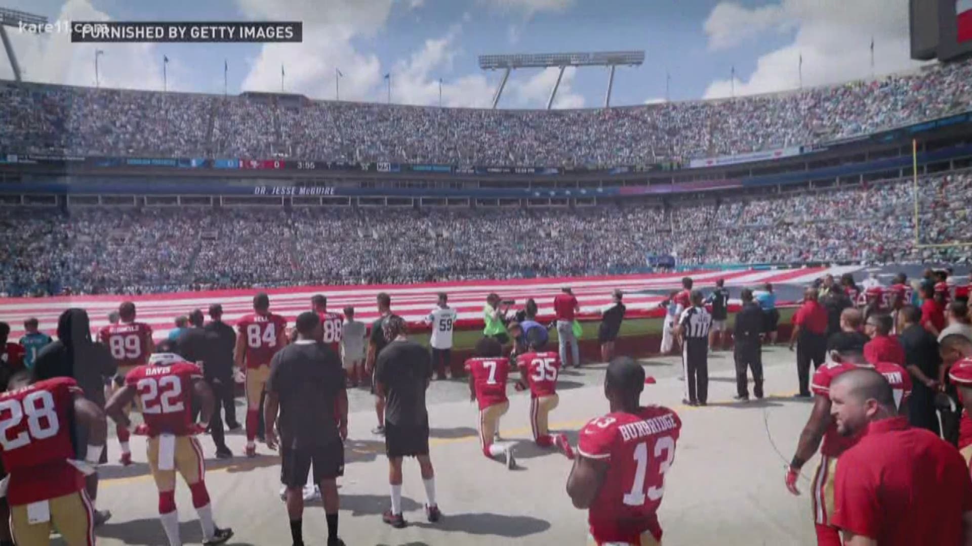 NFL owners have approved a new policy aimed at addressing the firestorm over national anthem protests, permitting players to stay in the locker room during the "The Star-Spangled Banner" but requiring them to stand if they come to the field. https://kare1