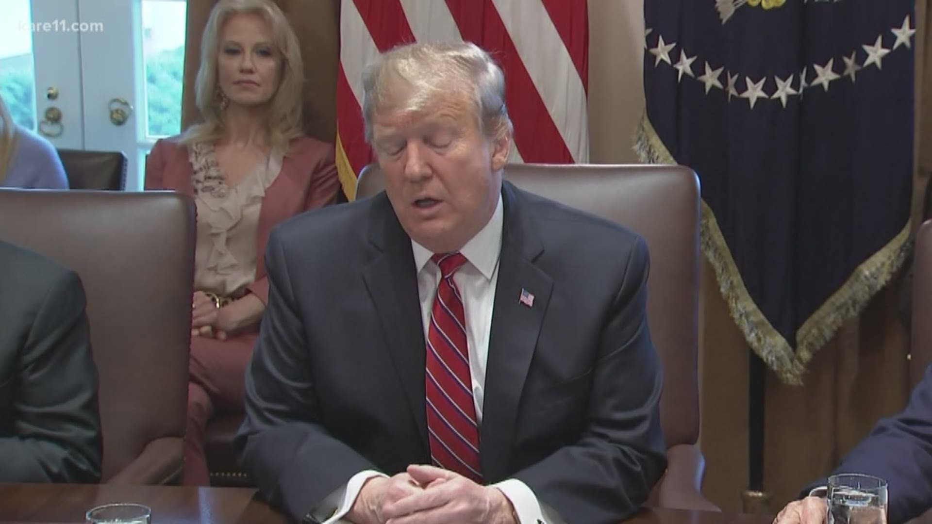 President Donald Trump said Tuesday that freshman Rep. Ilhan Omar's apology for suggesting that members of Congress support Israel because they are being paid to do so was "lame" and that she should resign. https://kare11.tv/2N4Bf3I
