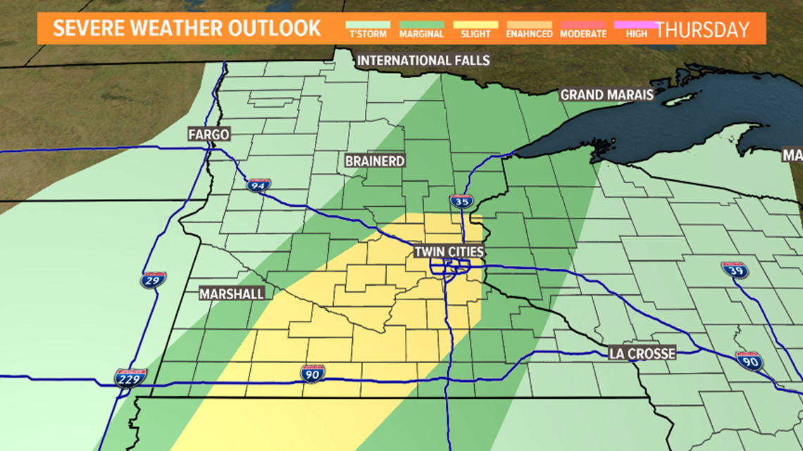 Current weather forecast in the Twin Cities