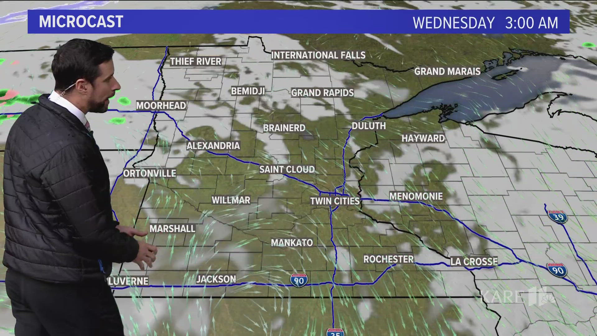 Expect drier days ahead, with temps rebounding back into the 50s.