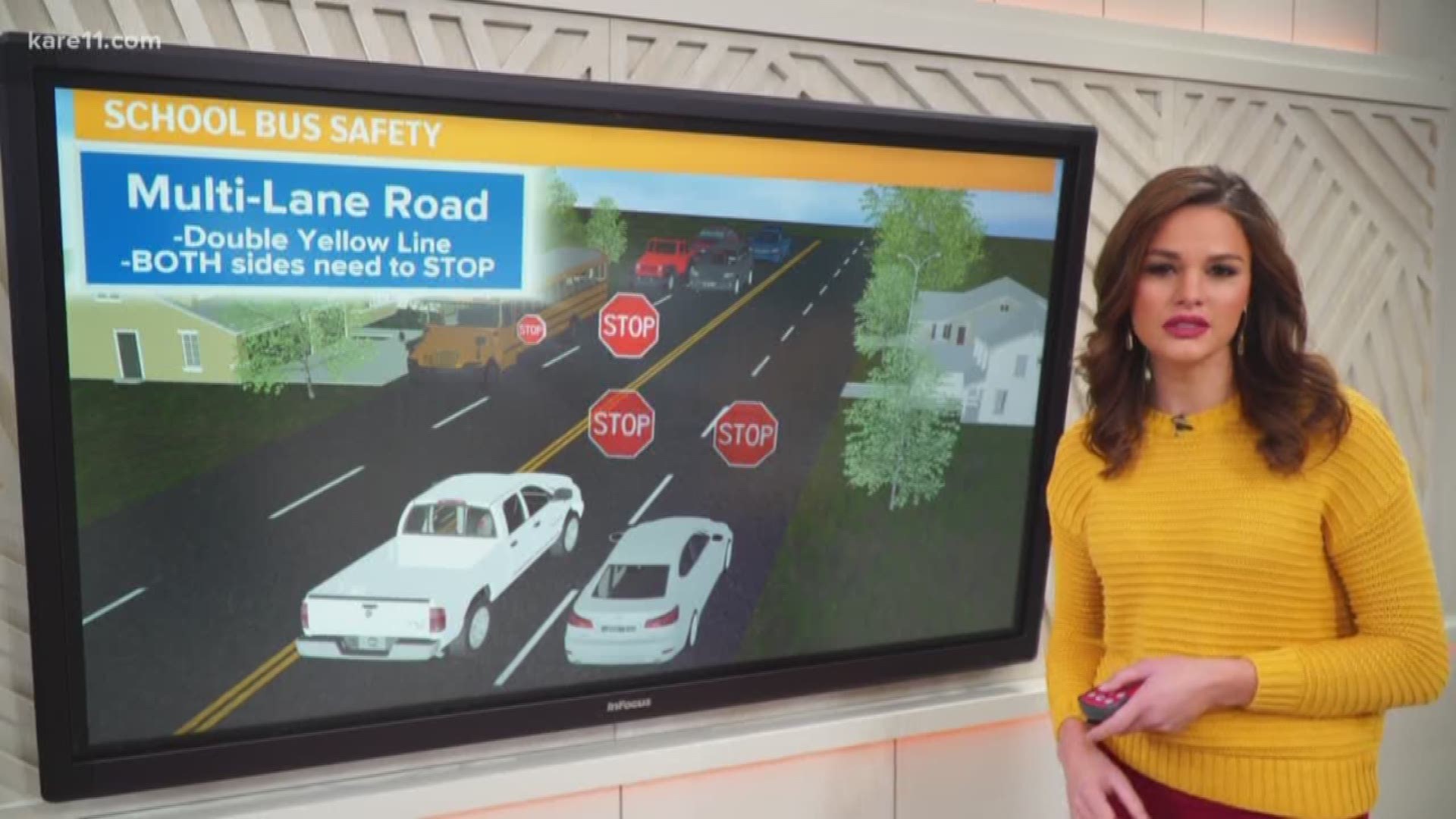 There have been six accidents in three days involving children being hit at bus stops across the country. So what are the rules of the road in Minnesota when it comes to stopping for a school bus? KARE 11's Alicia Lewis explains. https://kare11.tv/2CSL7e5