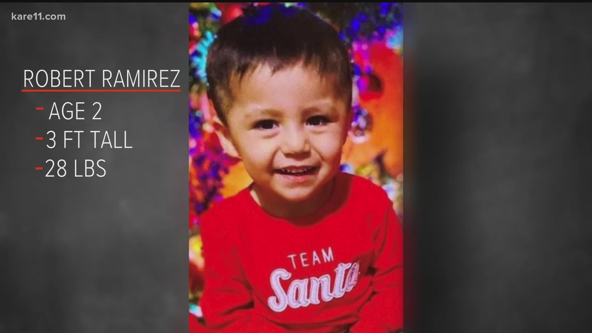 Authorities say Robert Ramirez was last seen wearing a long-sleeved red t-shirt and black sweatpants with green stripes.