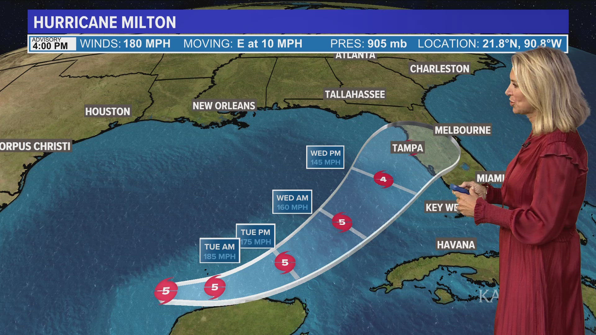 The now Category 5 storm is expected to make landfall sometime Wednesday, but exactly where remains to be seen.