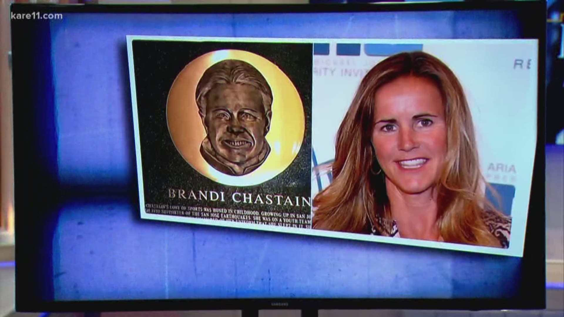 How bad was it? Brandi Chastain fans suggested the plaque resembled John Elway, Rex Ryan, Gary Busey and even former president Jimmy Carter. https://kare11.tv/2KLqKjv
