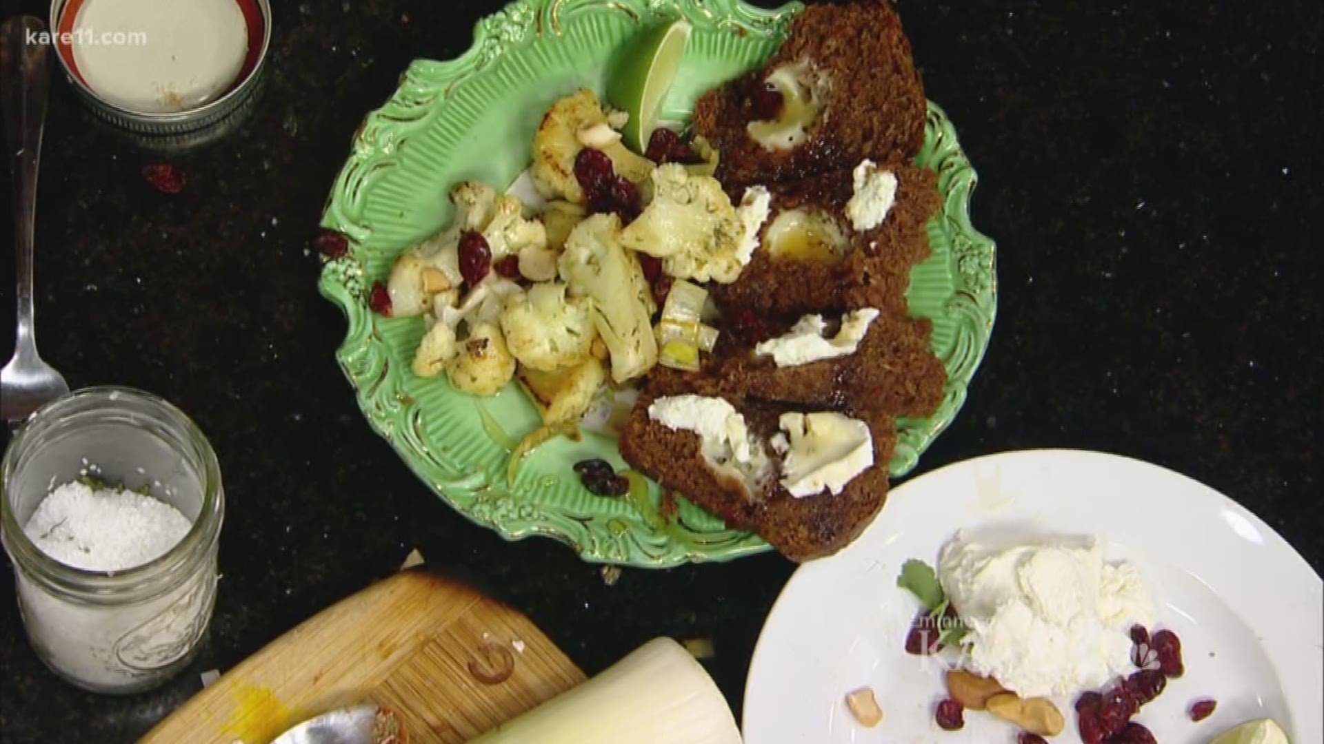 Chef Beth Dooley stirs up a savory dish with cauliflower, garbanzo beans and maple syrup. https://kare11.tv/2JJmjWF