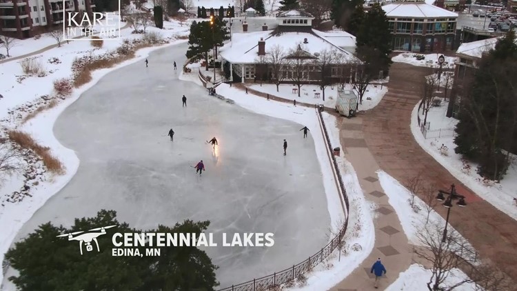 KARE in the Air: Centennial Lakes skating ponds