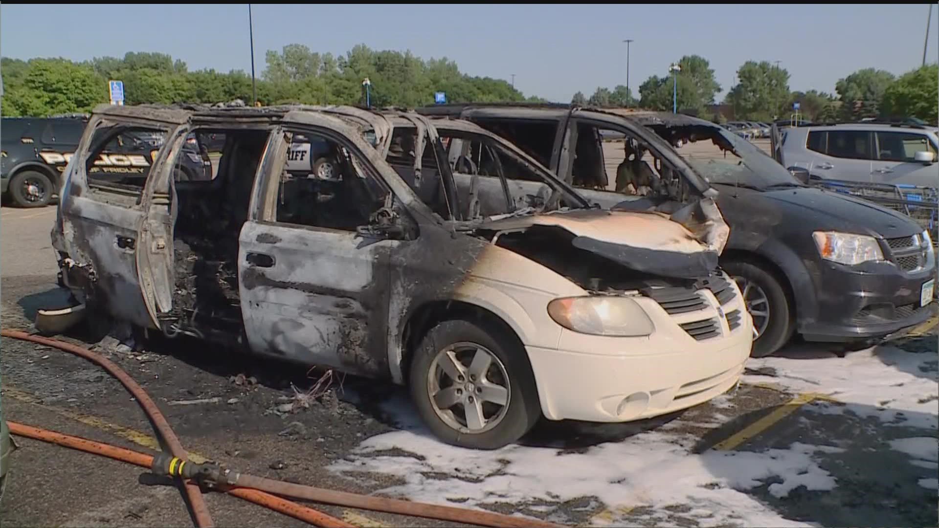 2 Vehicles Burned In Walmart Parking Lot In Saugus 