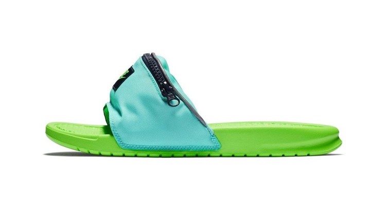 green nike sliders