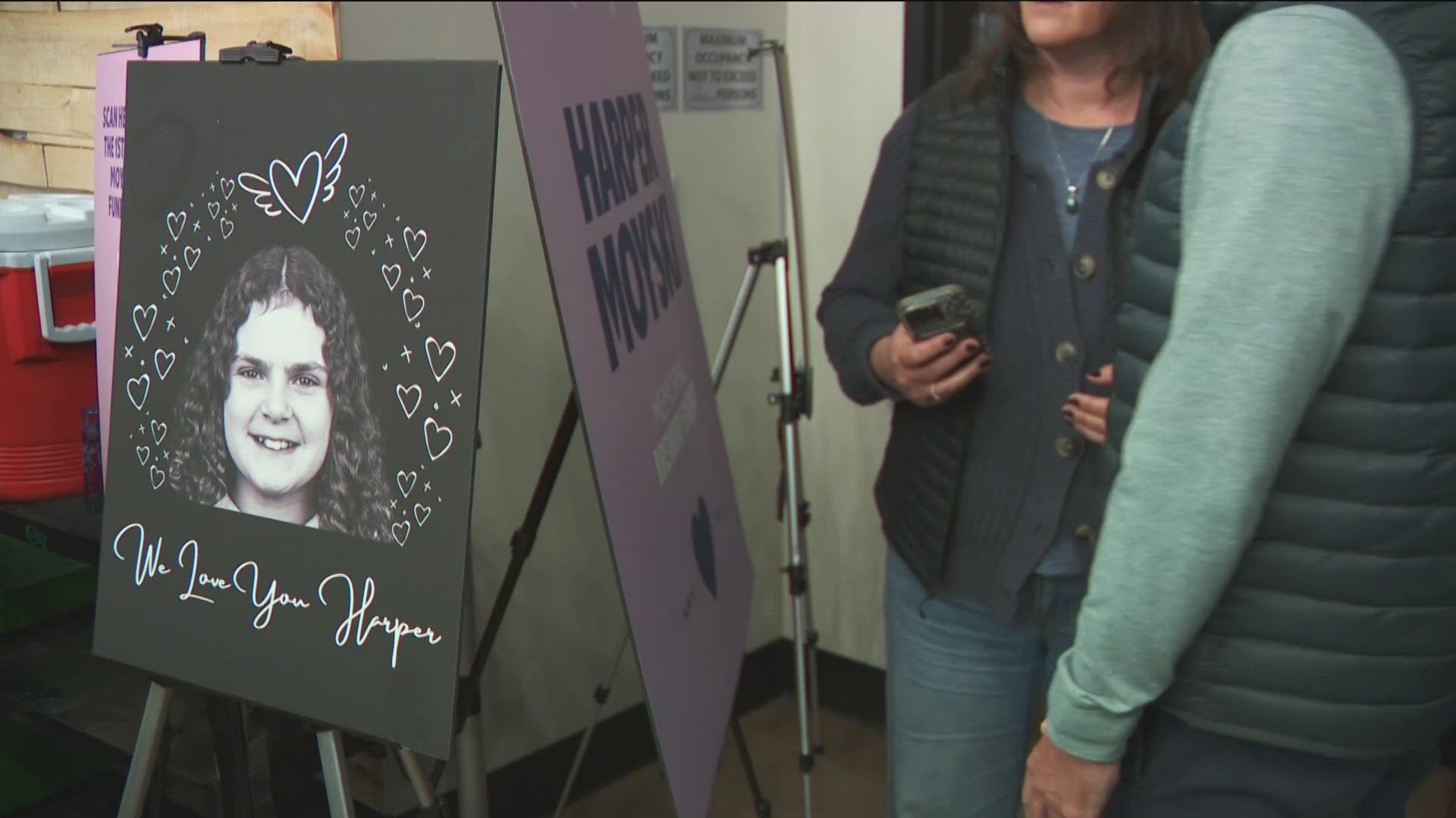 Community members and friends of Harper Moyski raised money for a permanent memorial for the 10-year-old. 