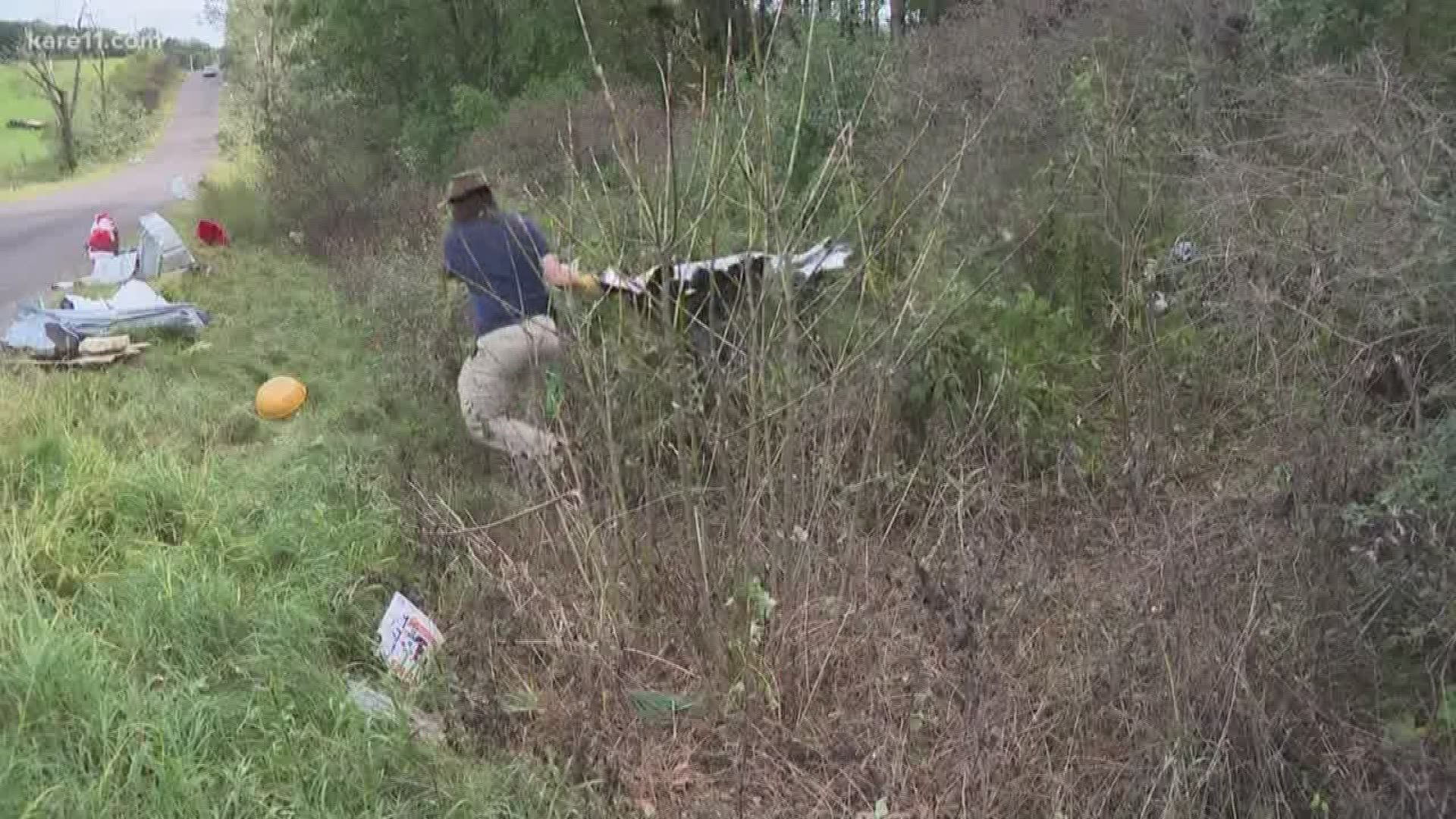 Surveying the tornado damage in western Wisconsin