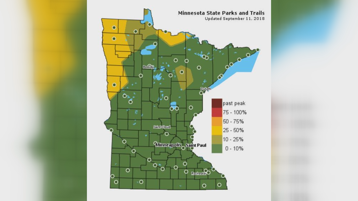 Find the best Minnesota fall colors using this map