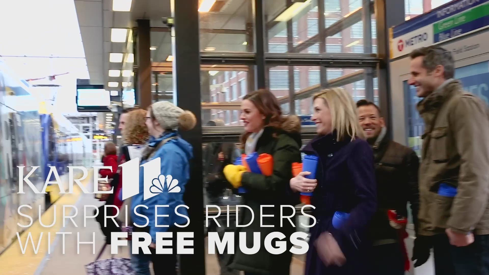 Have you seen the light rail trains that feature our KARE 11 Sunrise team? They paid the riders a visit recently to give away some free #Sunrisers swag!