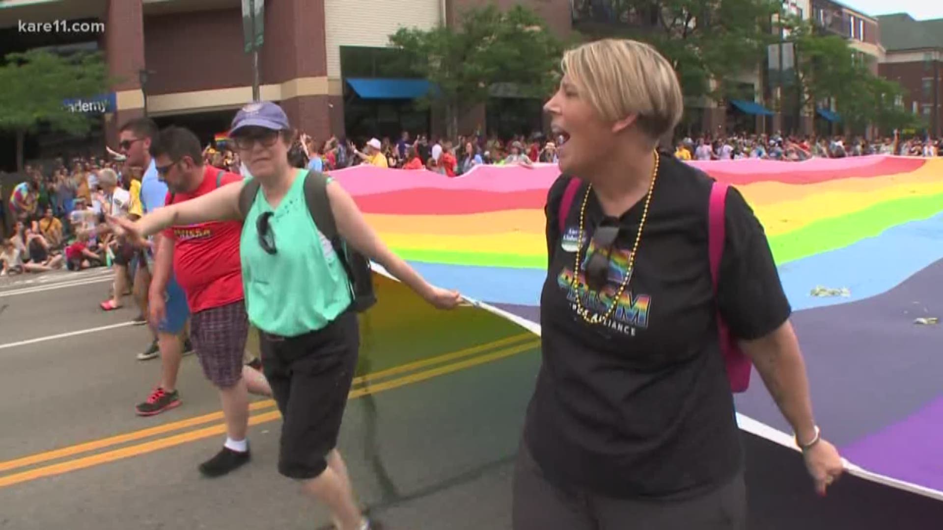 The Pride Parade went on as protesters took to the streets after a fatal police shooting in Minneapolis. https://kare11.tv/2KiG3n7
