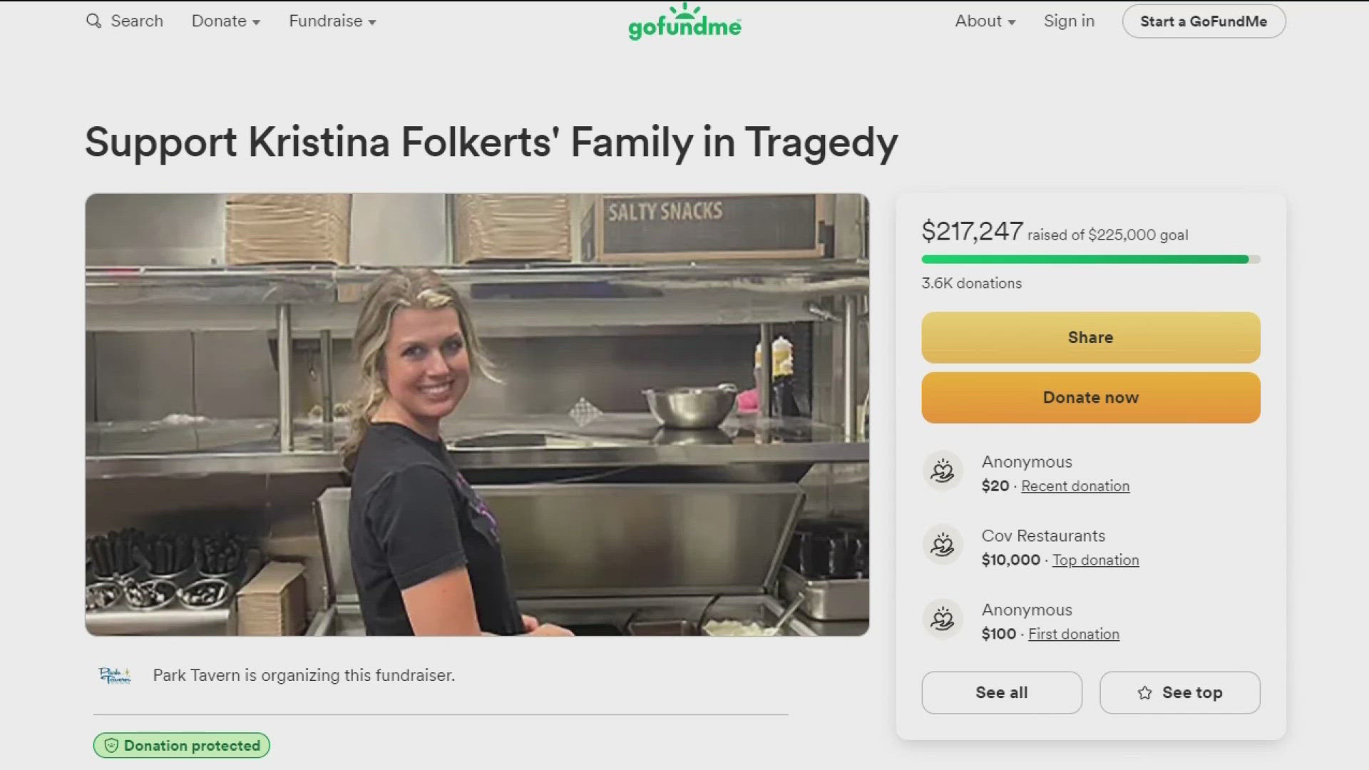 Kristina Folkerts died after a driver plowed into the Park Tavern bar patio.